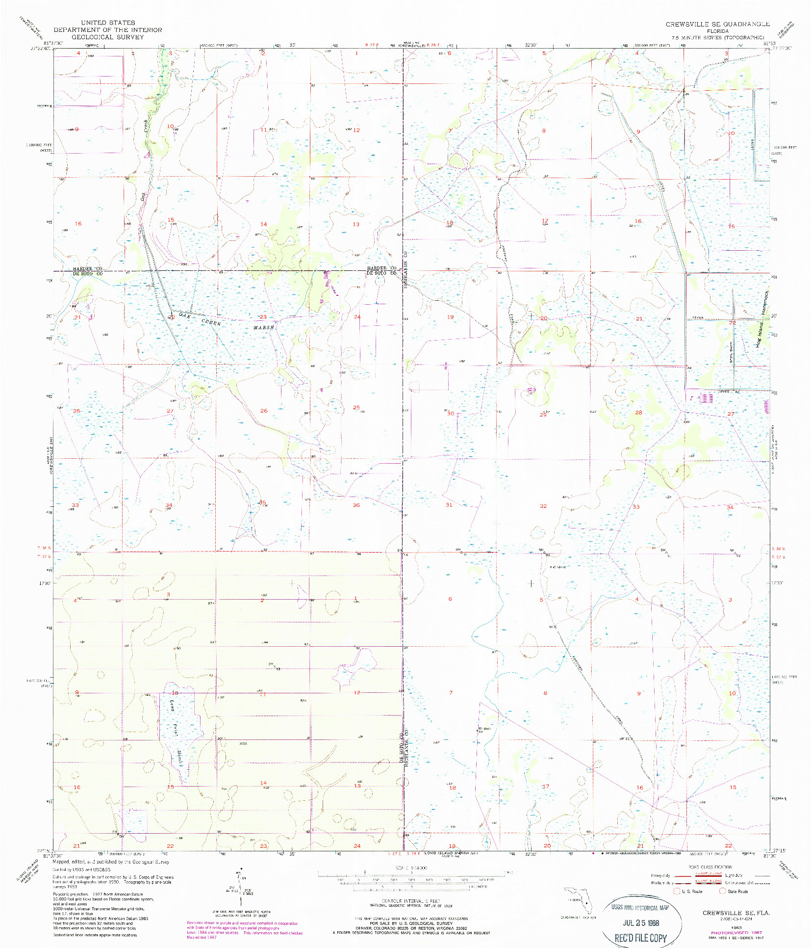 USGS 1:24000-SCALE QUADRANGLE FOR CREWSVILLE SE, FL 1953