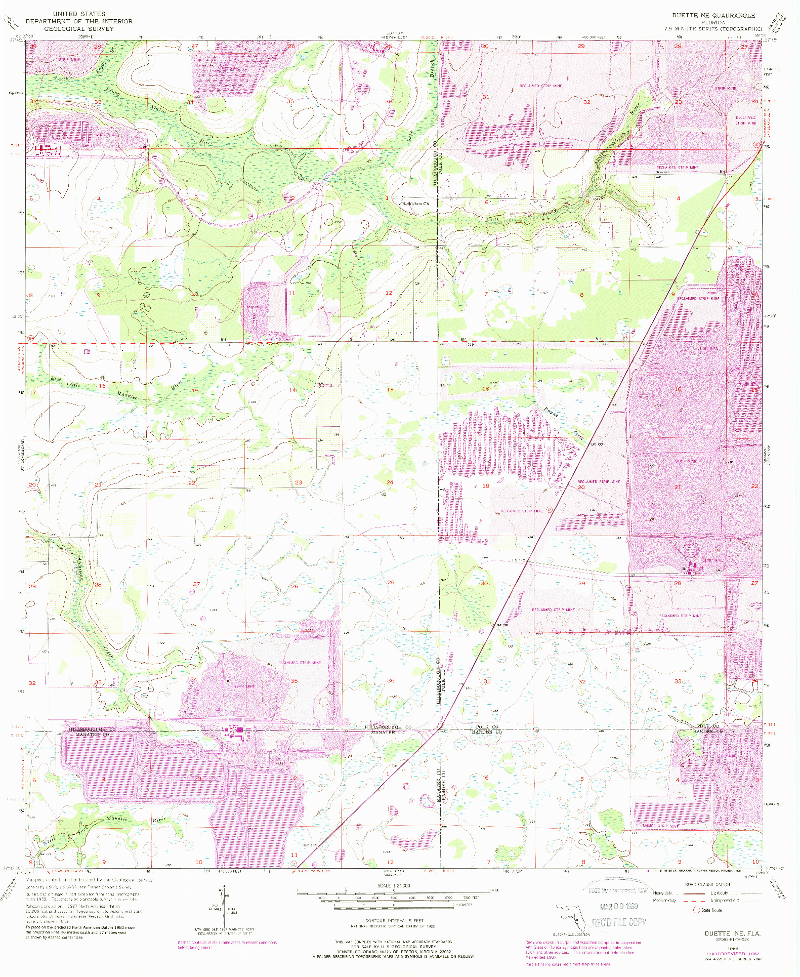 USGS 1:24000-SCALE QUADRANGLE FOR DUETTE NE, FL 1956