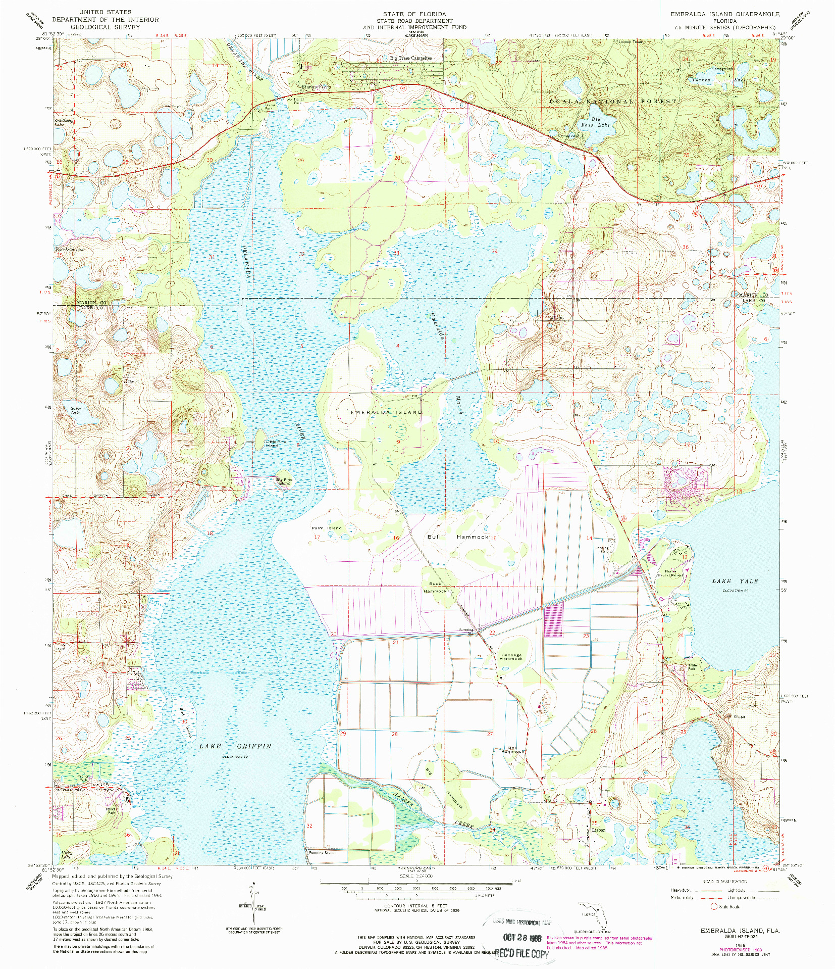 USGS 1:24000-SCALE QUADRANGLE FOR EMERALDA ISLAND, FL 1966