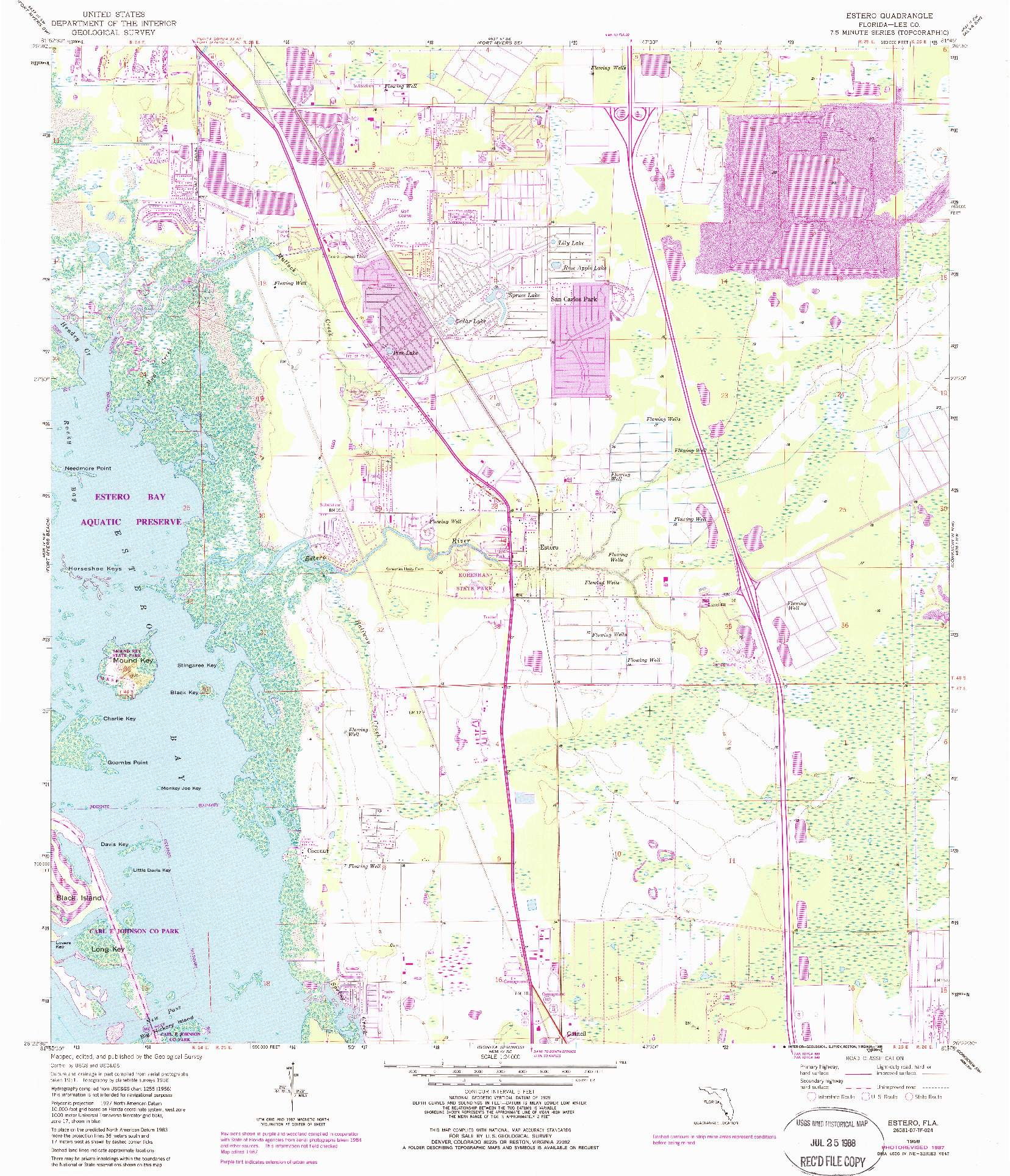 USGS 1:24000-SCALE QUADRANGLE FOR ESTERO, FL 1958