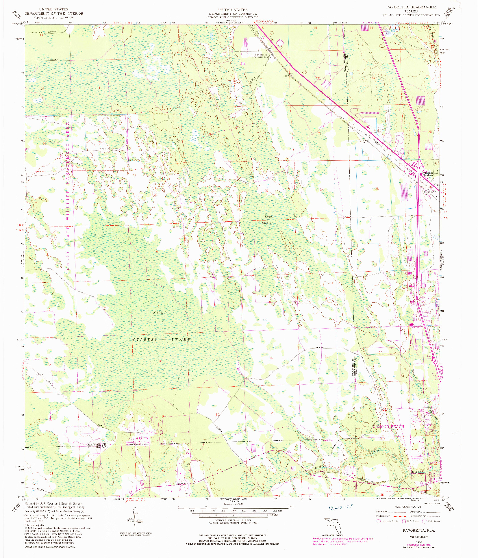 USGS 1:24000-SCALE QUADRANGLE FOR FAVORETTA, FL 1956