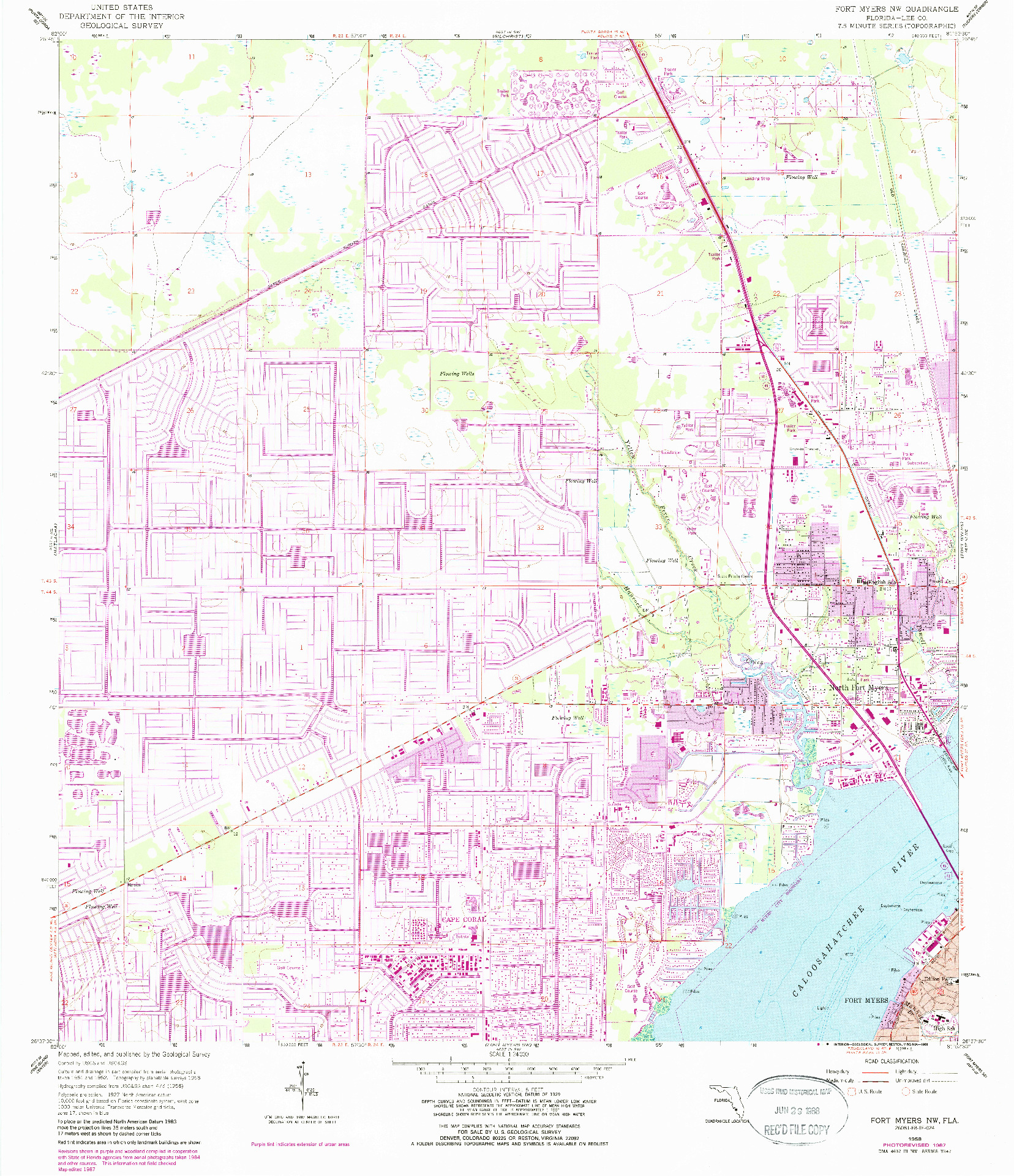 USGS 1:24000-SCALE QUADRANGLE FOR FORT MYERS NW, FL 1958