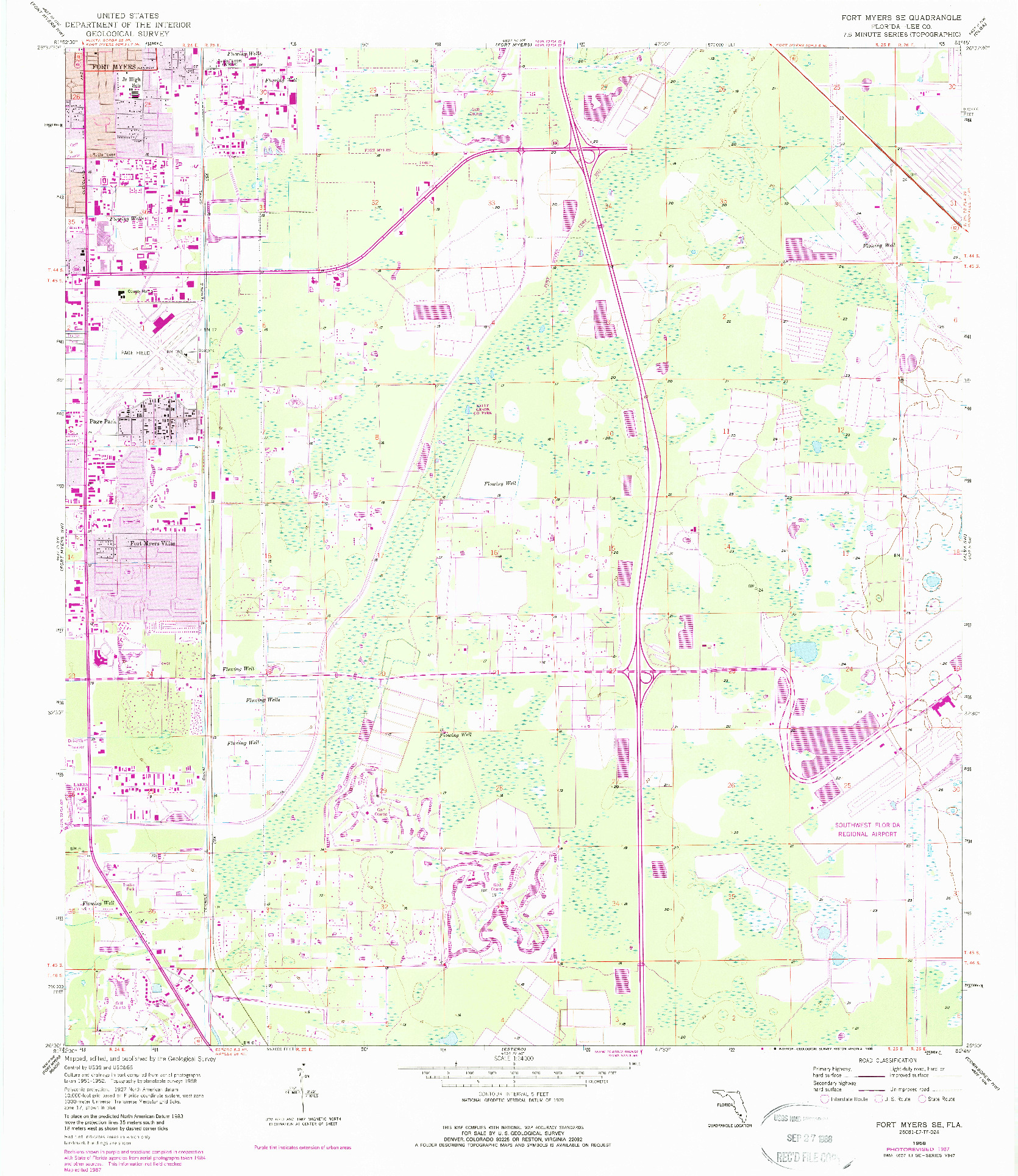 USGS 1:24000-SCALE QUADRANGLE FOR FORT MYERS SE, FL 1958