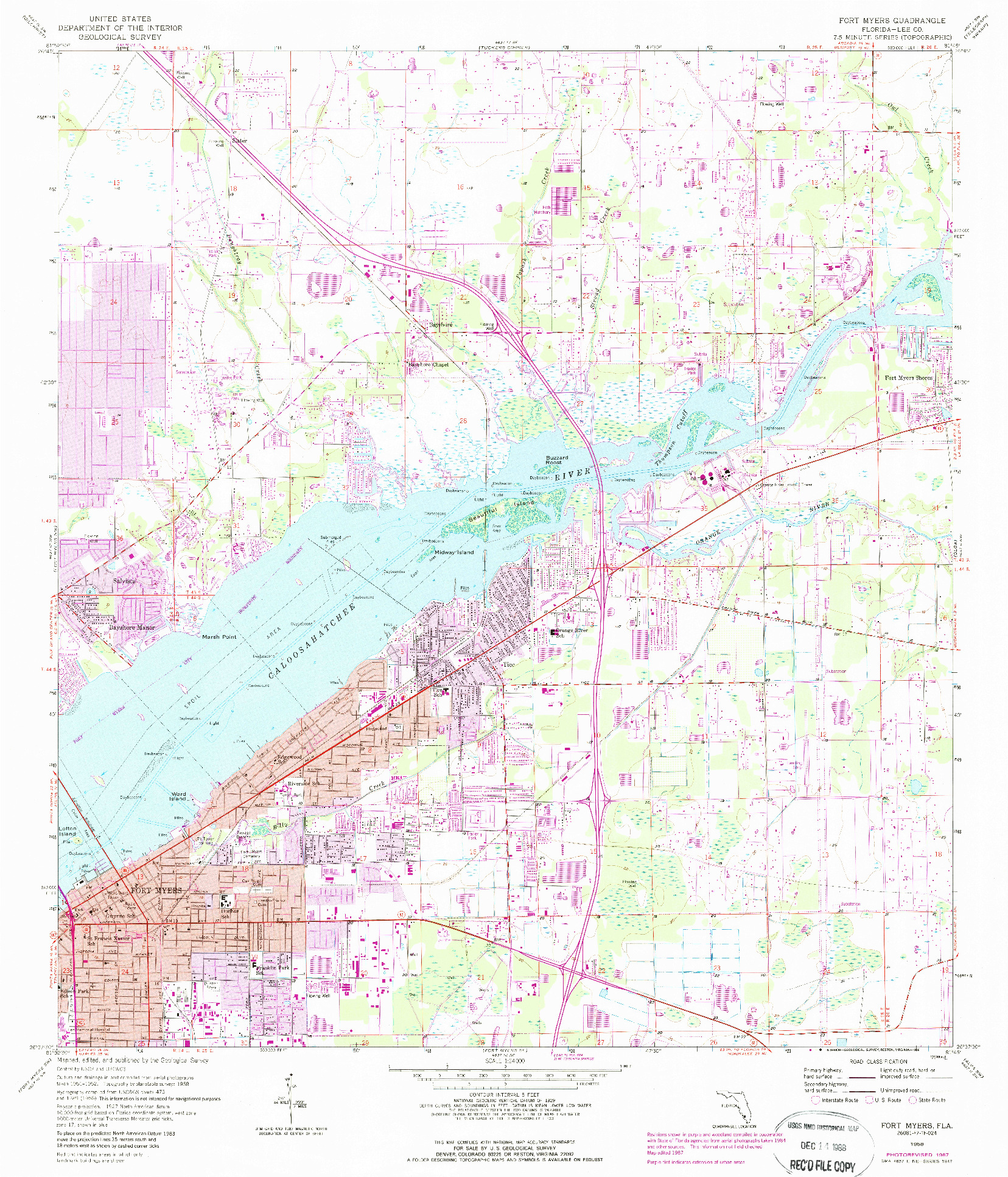 USGS 1:24000-SCALE QUADRANGLE FOR FORT MYERS, FL 1958