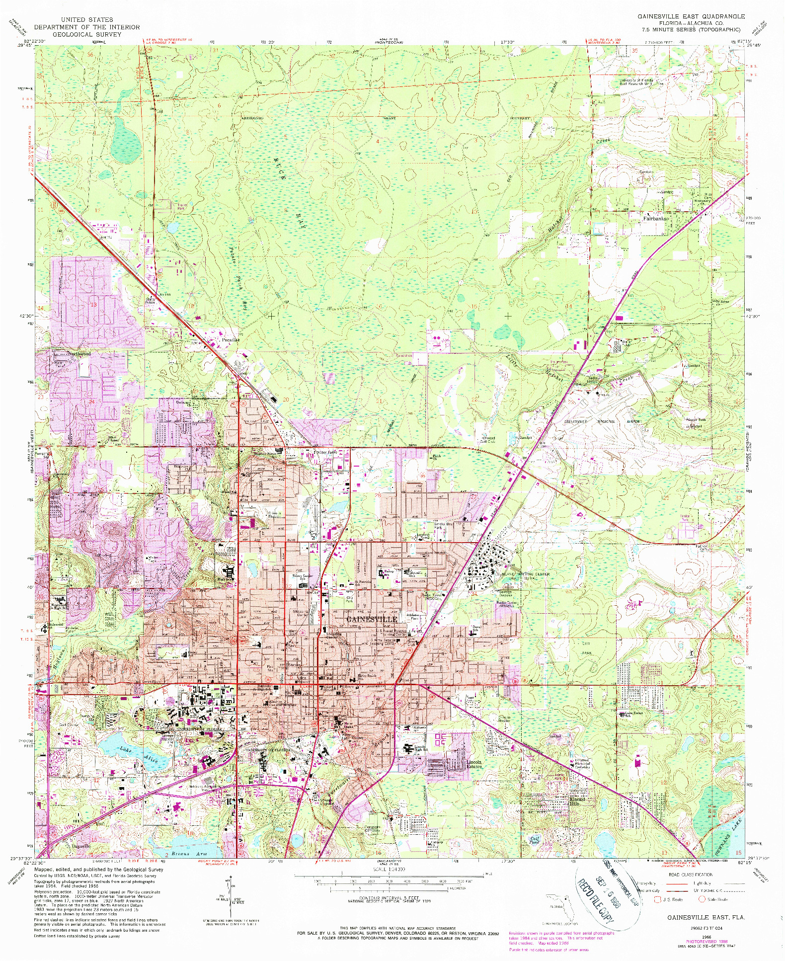 USGS 1:24000-SCALE QUADRANGLE FOR GAINESVILLE EAST, FL 1966