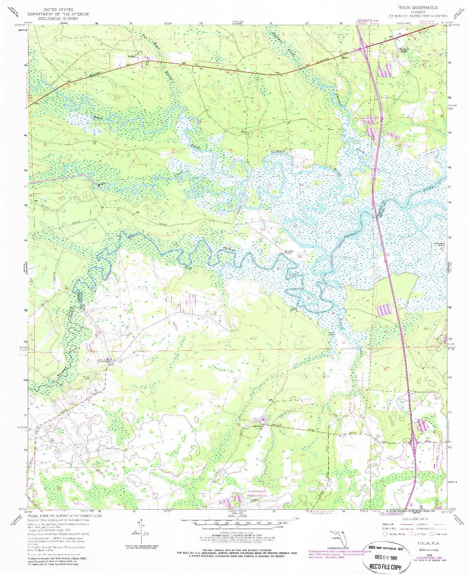 USGS 1:24000-SCALE QUADRANGLE FOR ITALIA, FL 1958