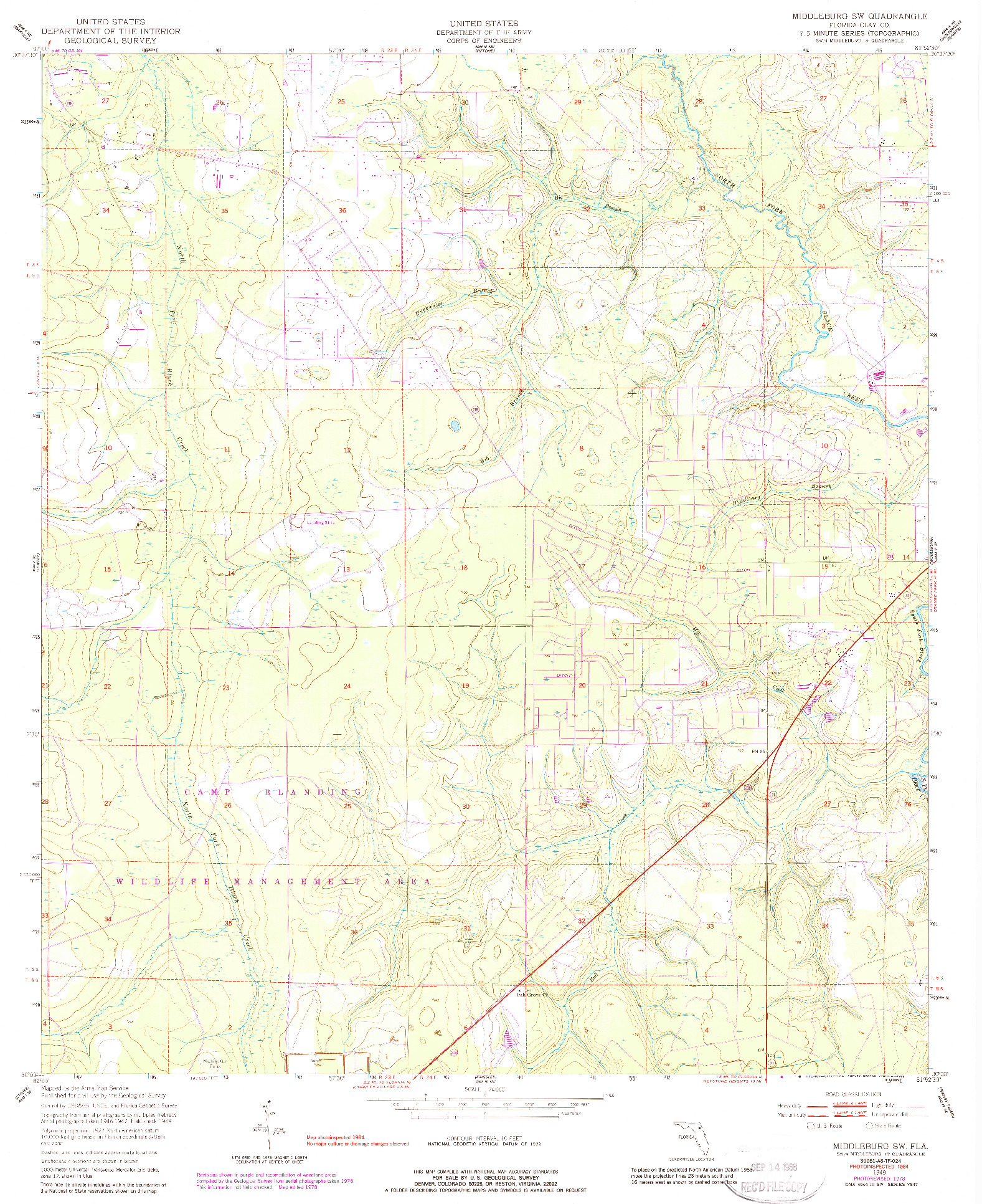 USGS 1:24000-SCALE QUADRANGLE FOR MIDDLEBURG SW, FL 1949