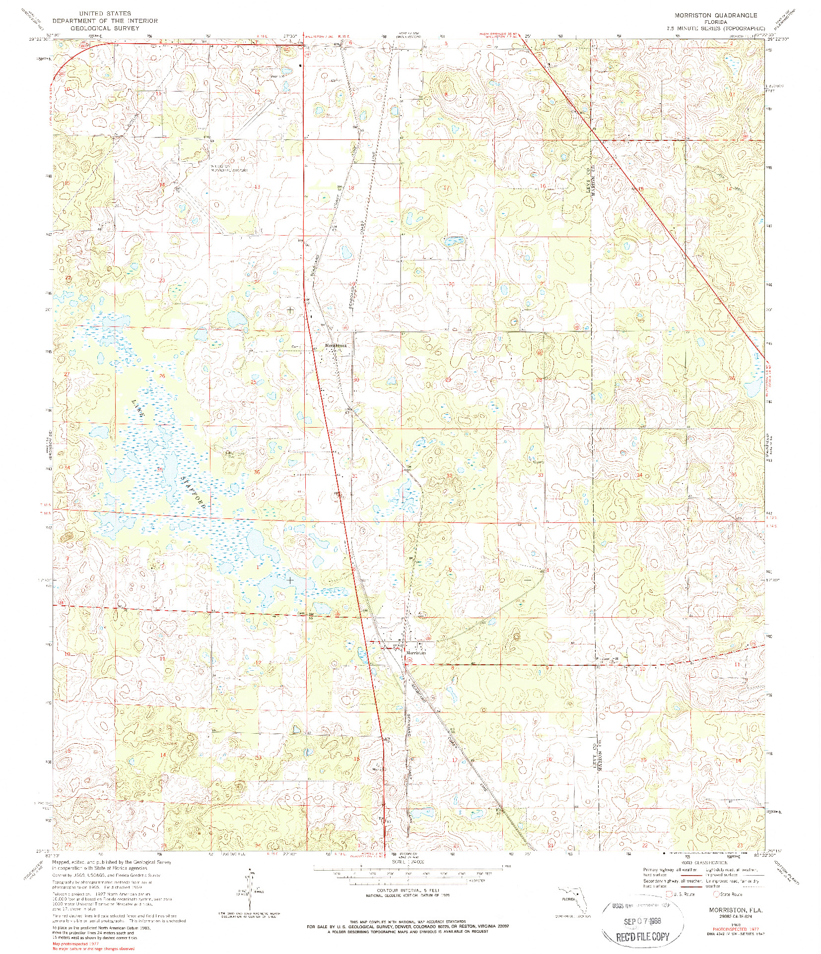 USGS 1:24000-SCALE QUADRANGLE FOR MORRISTON, FL 1969