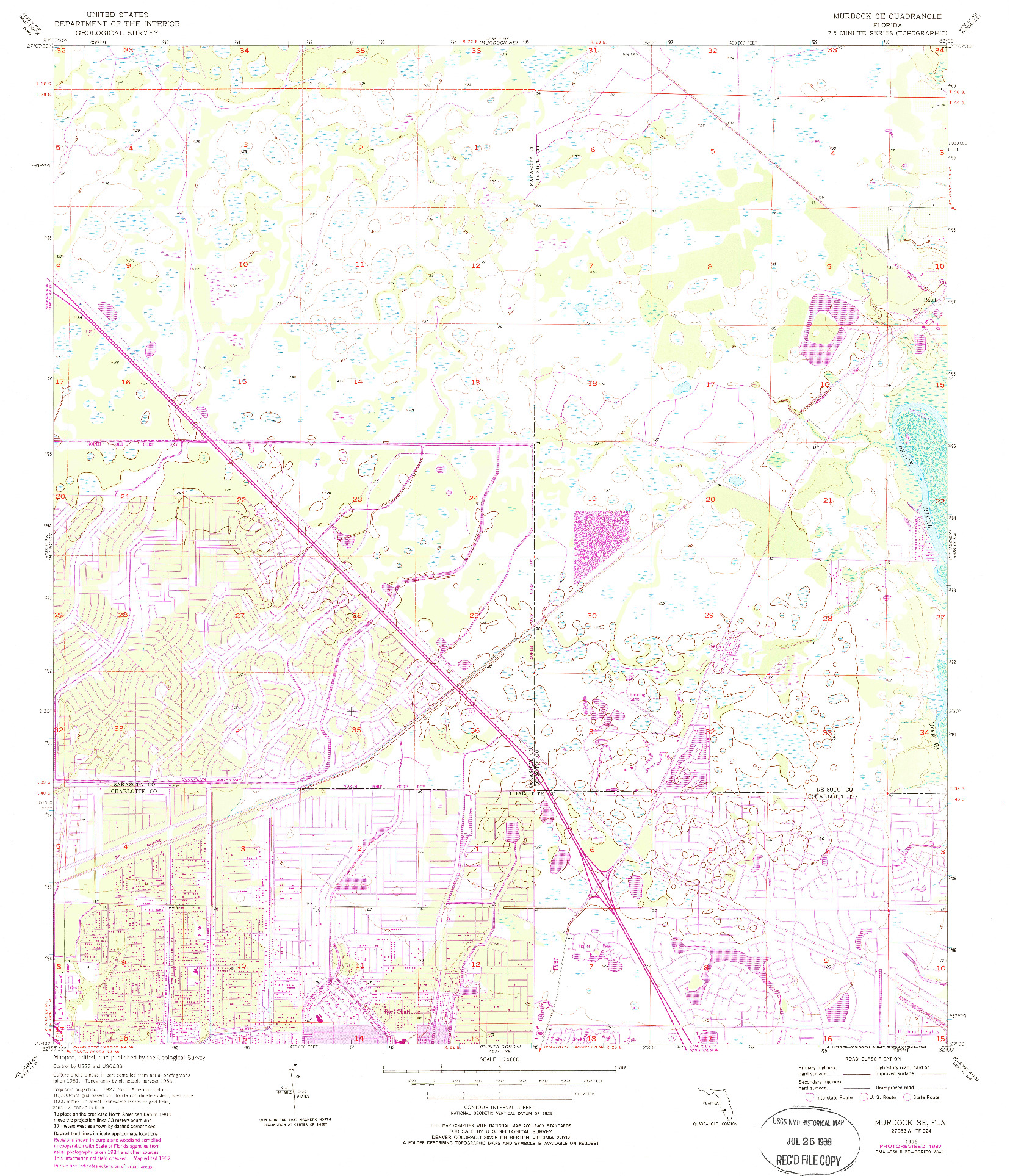 USGS 1:24000-SCALE QUADRANGLE FOR MURDOCK SE, FL 1956