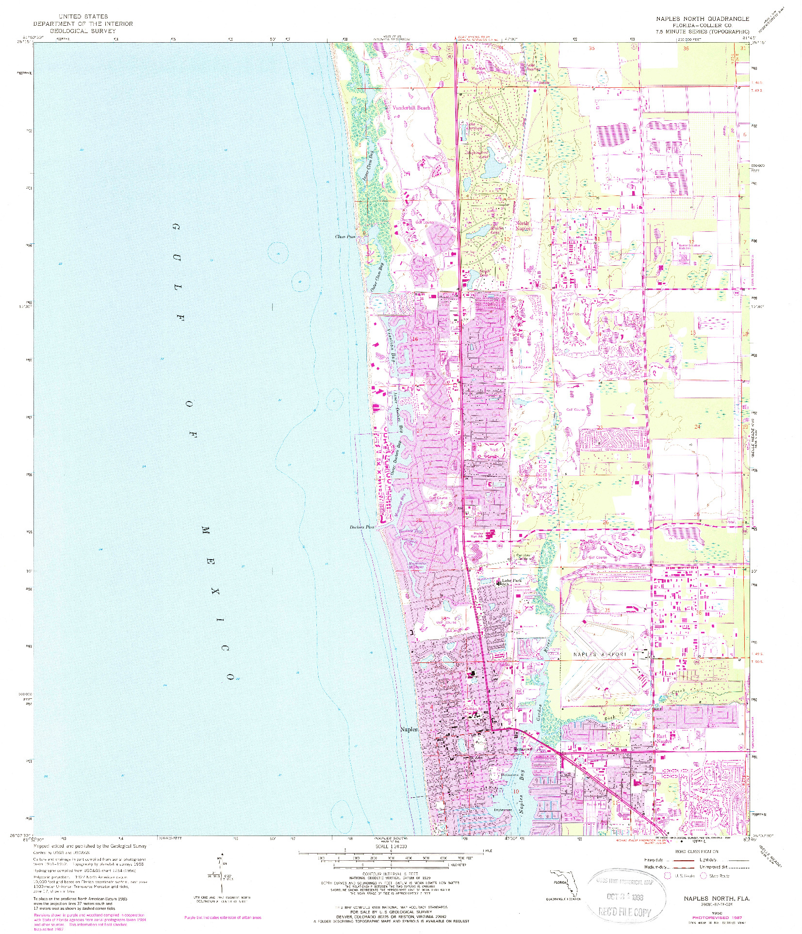 USGS 1:24000-SCALE QUADRANGLE FOR NAPLES NORTH, FL 1958