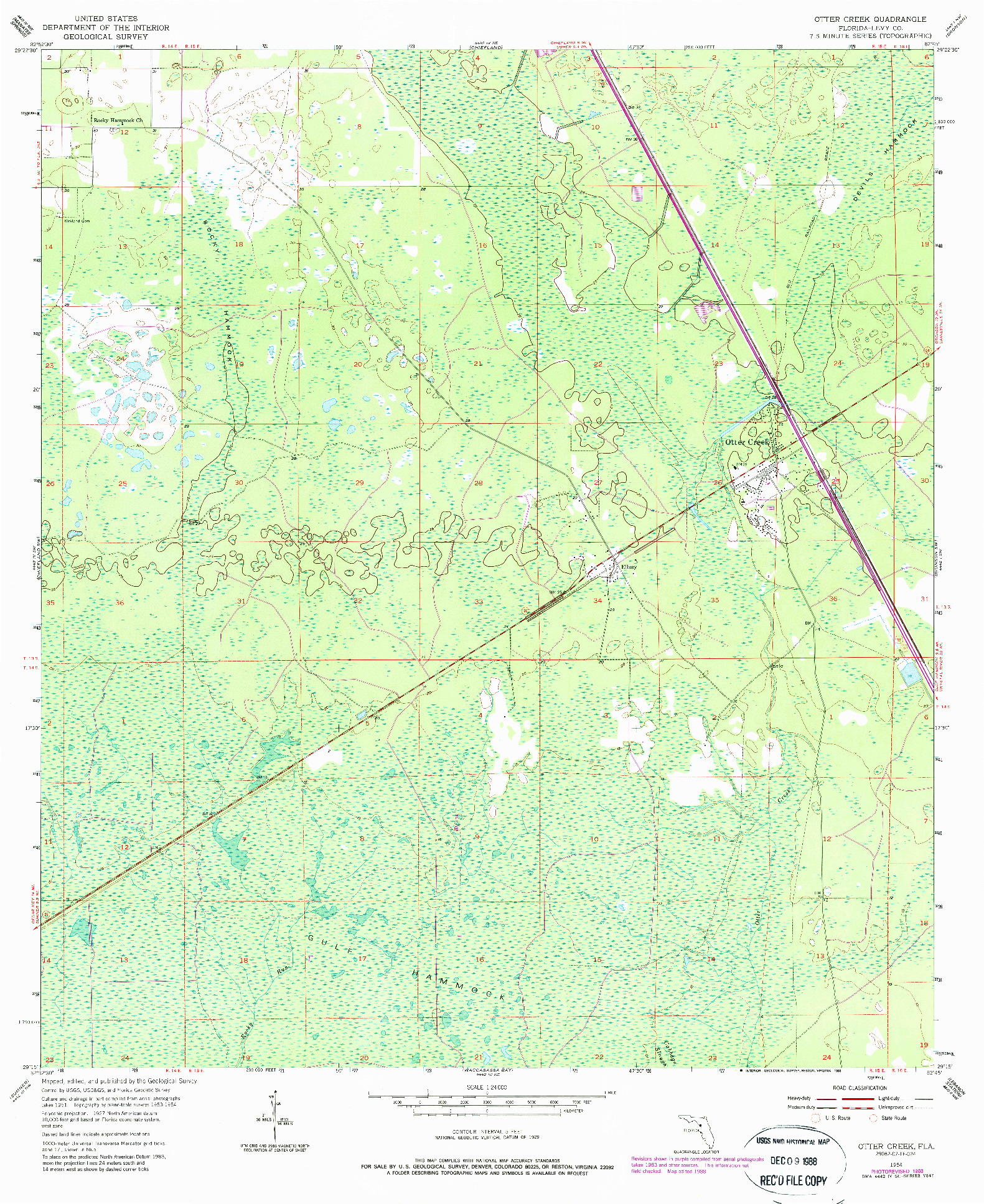 USGS 1:24000-SCALE QUADRANGLE FOR OTTER CREEK, FL 1954