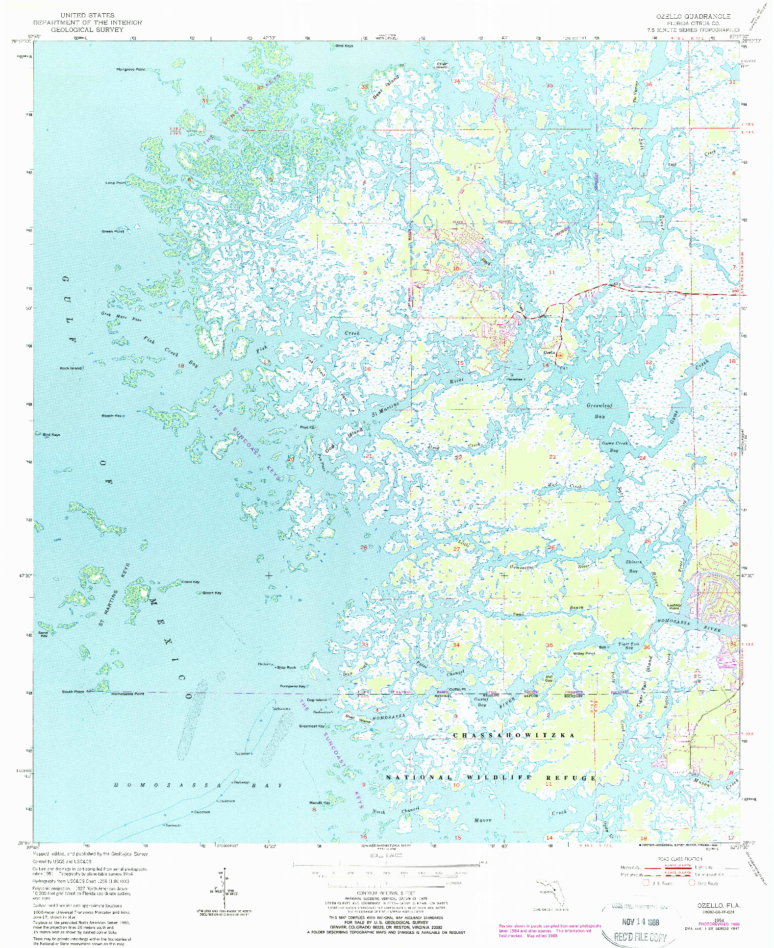 USGS 1:24000-SCALE QUADRANGLE FOR OZELLO, FL 1954