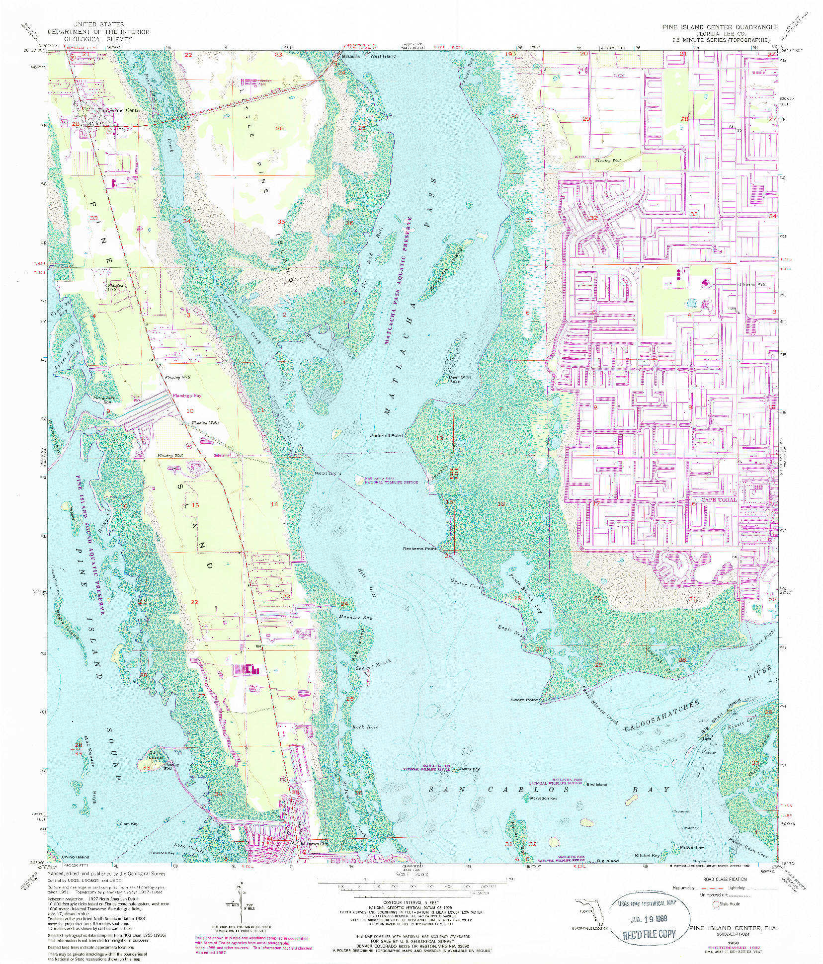 USGS 1:24000-SCALE QUADRANGLE FOR PINE ISLAND CENTER, FL 1958