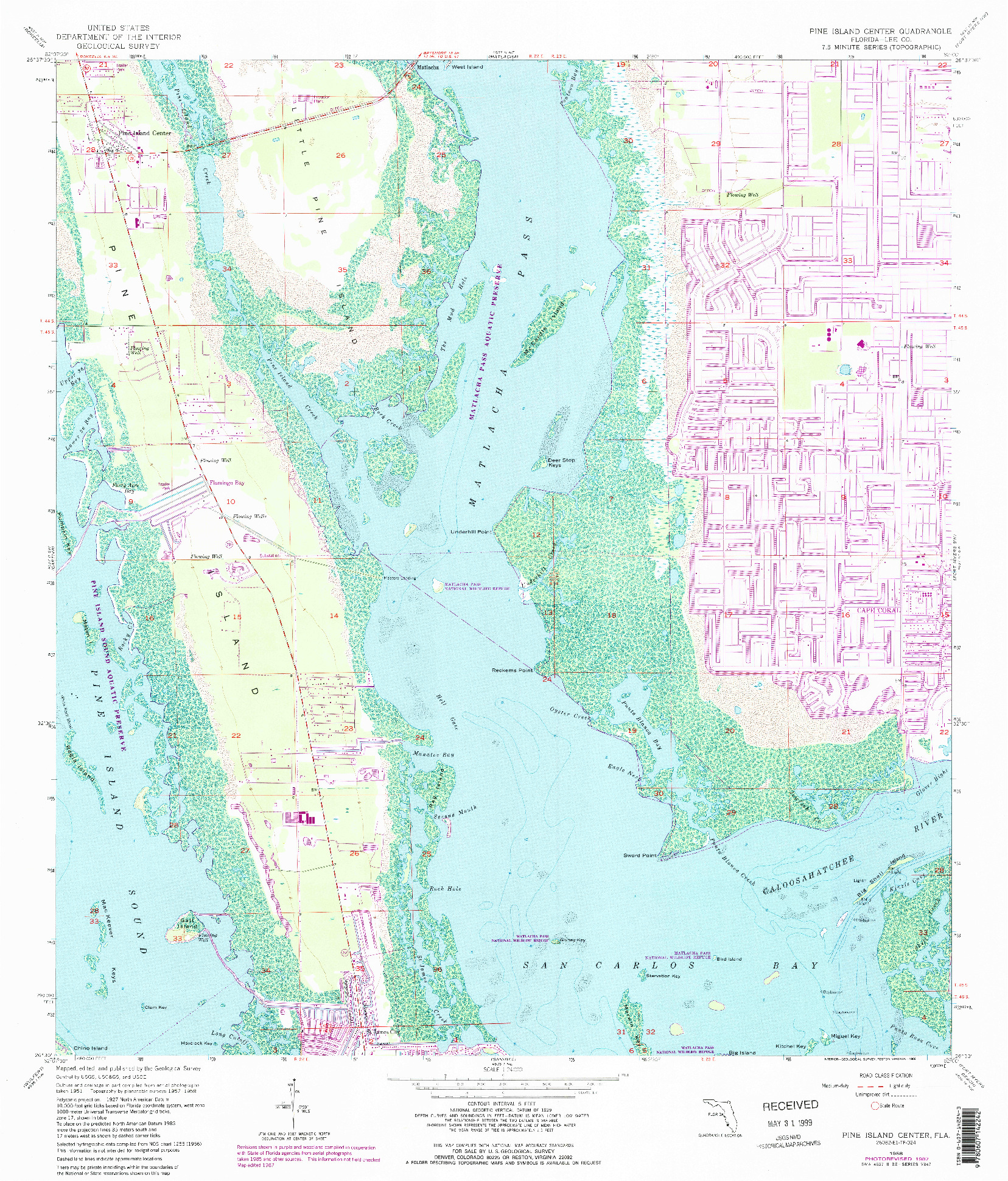 USGS 1:24000-SCALE QUADRANGLE FOR PINE ISLAND CENTER, FL 1958