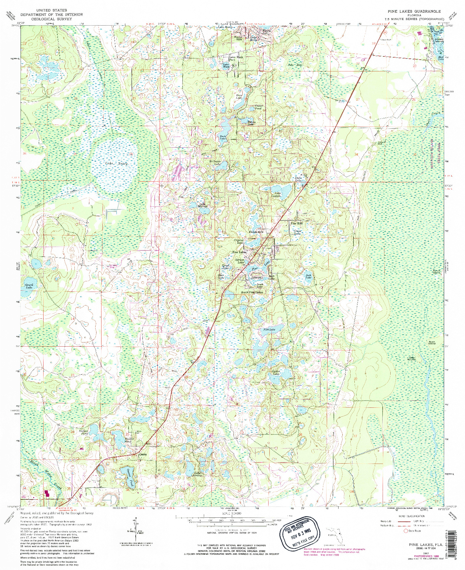 USGS 1:24000-SCALE QUADRANGLE FOR PINE LAKES, FL 1962