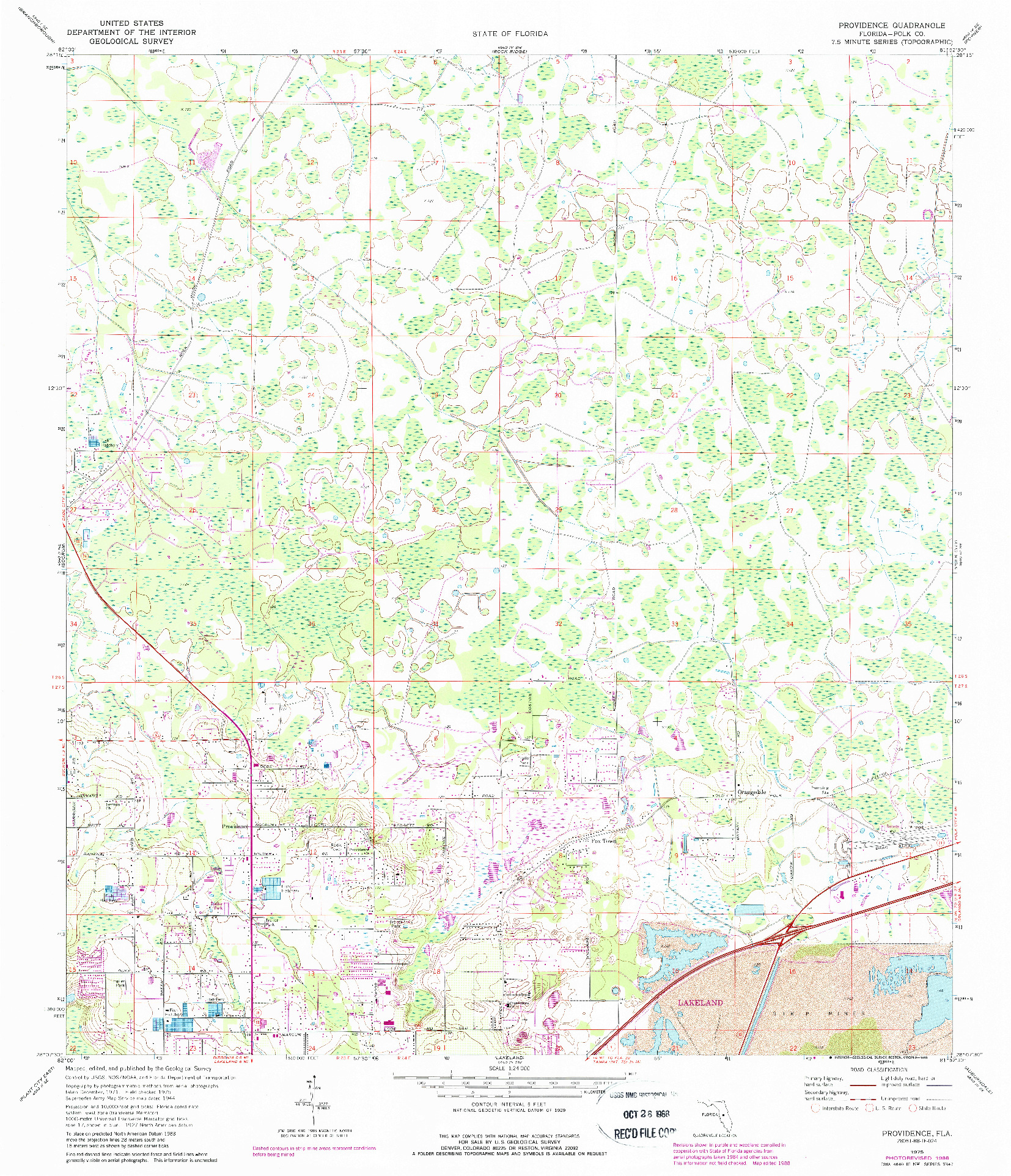 USGS 1:24000-SCALE QUADRANGLE FOR PROVIDENCE, FL 1975