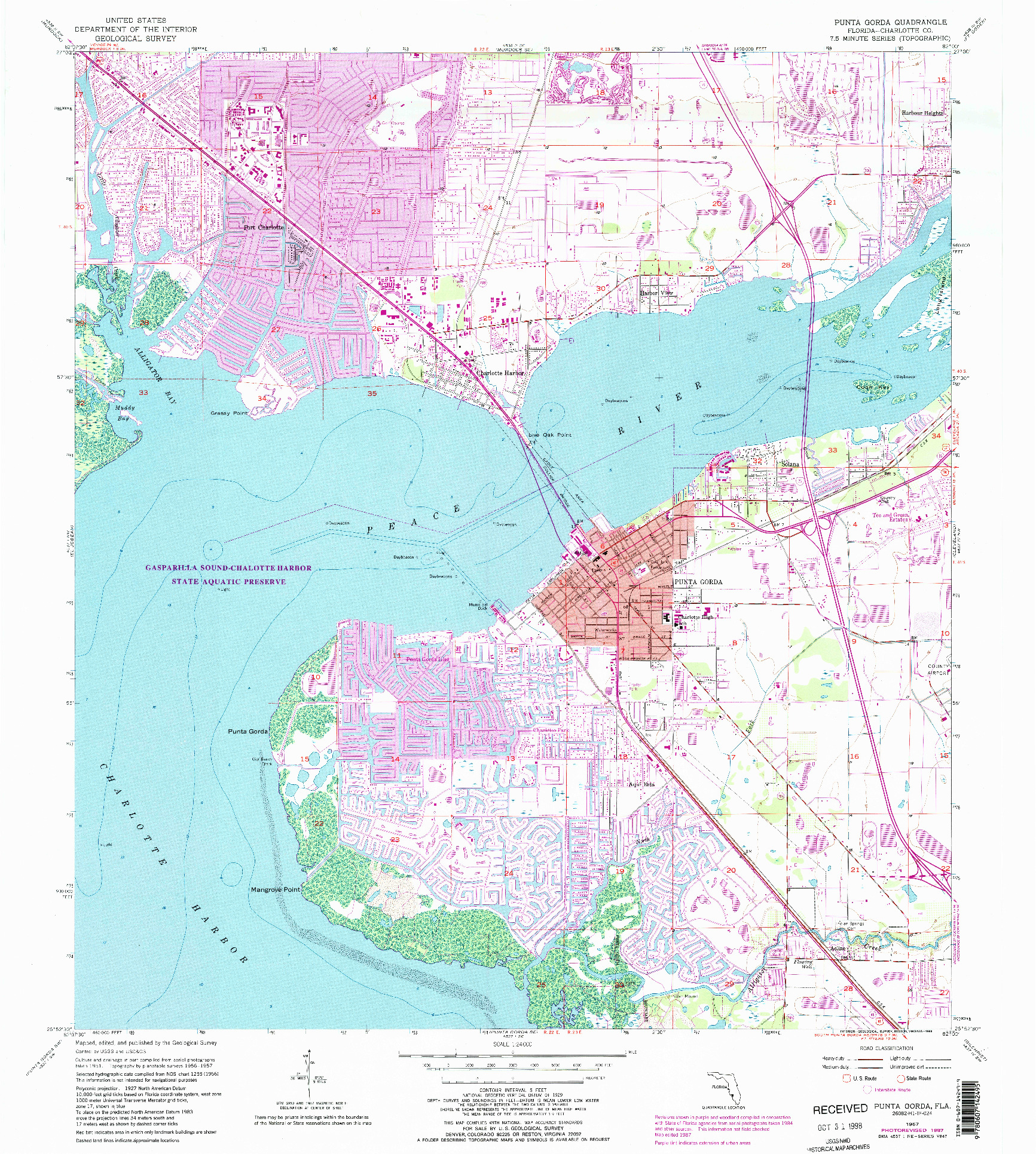 USGS 1:24000-SCALE QUADRANGLE FOR PUNTA GORDA, FL 1957