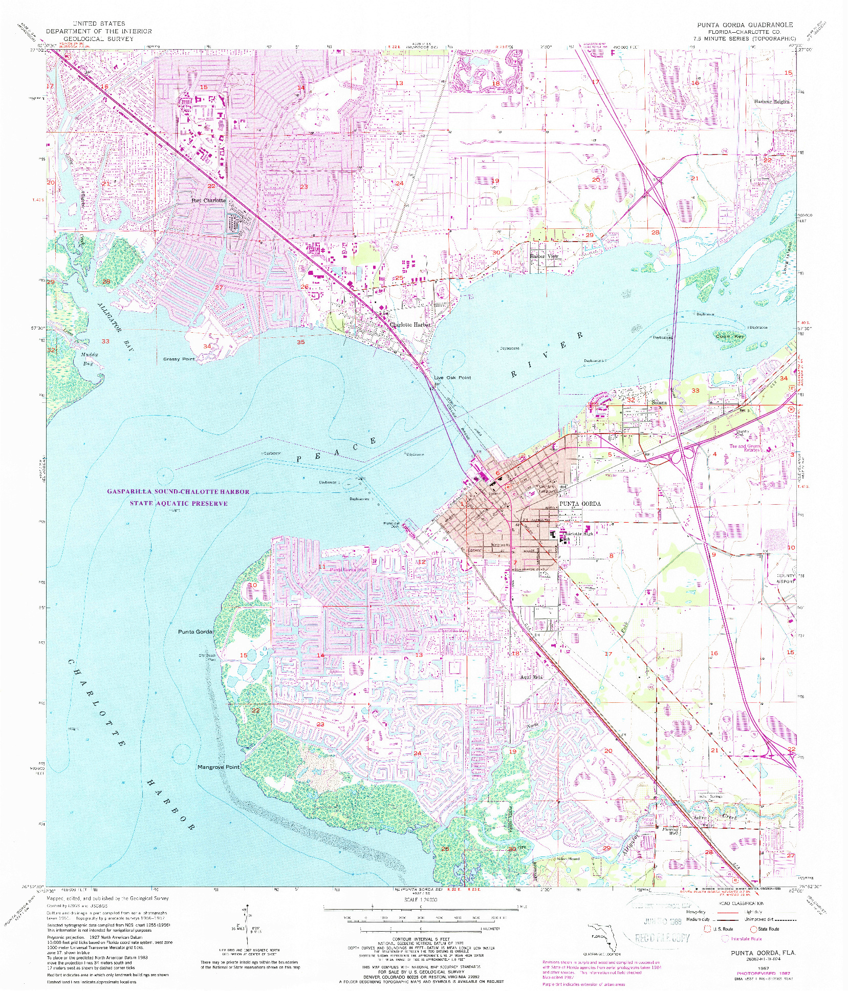 USGS 1:24000-SCALE QUADRANGLE FOR PUNTA GORDA, FL 1957