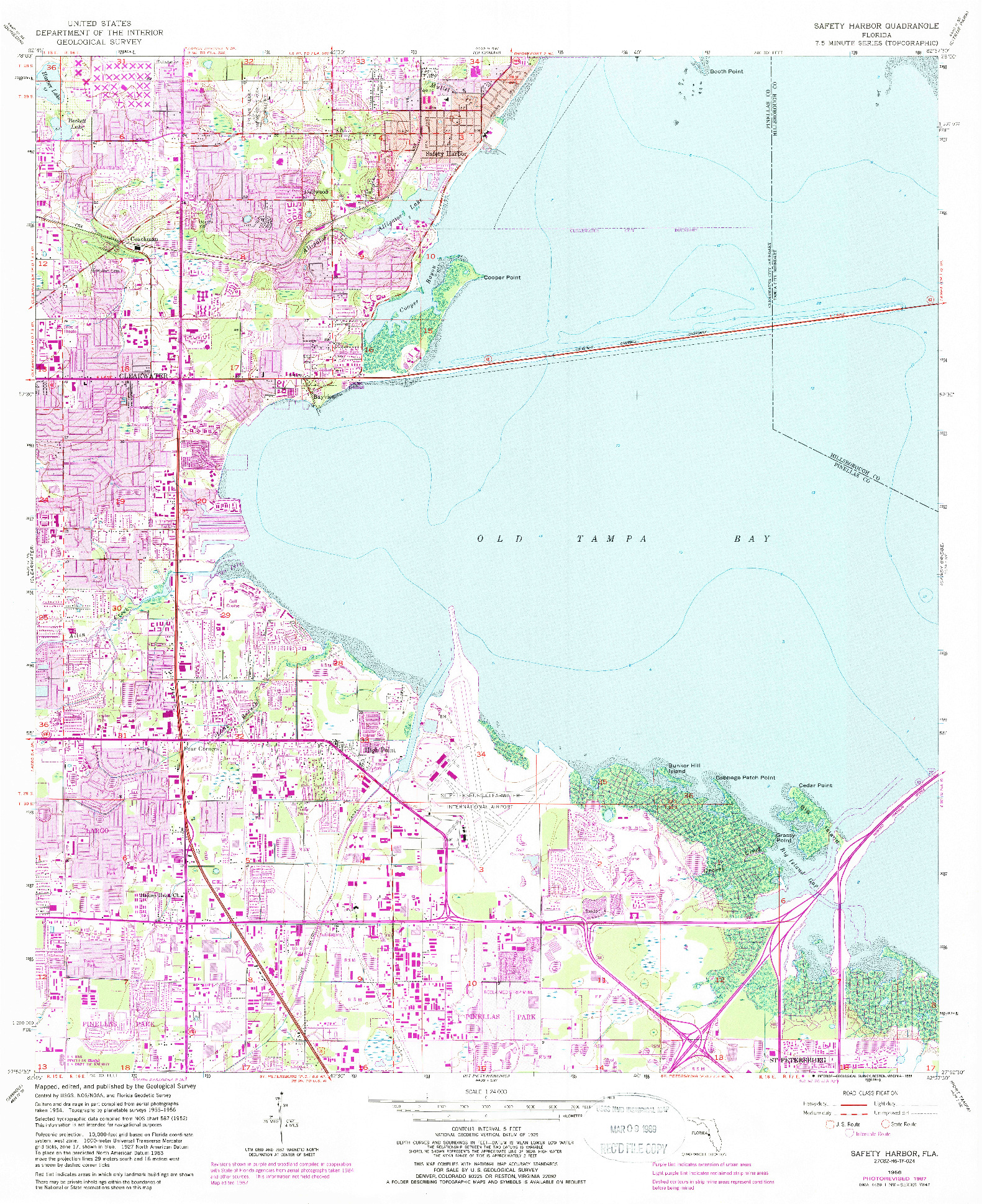 USGS 1:24000-SCALE QUADRANGLE FOR SAFETY HARBOR, FL 1956