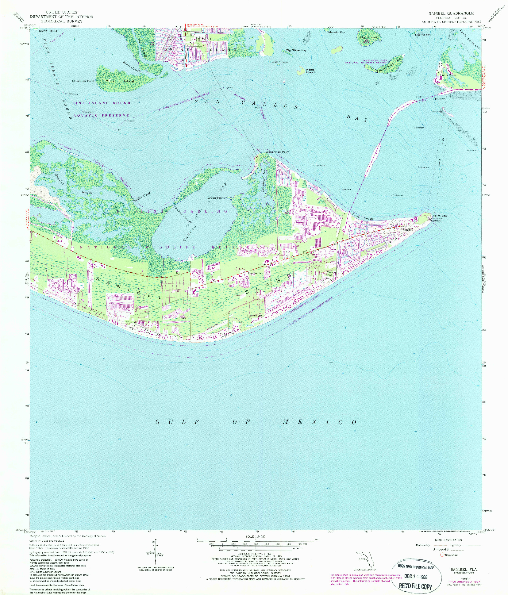 USGS 1:24000-SCALE QUADRANGLE FOR SANIBEL, FL 1958