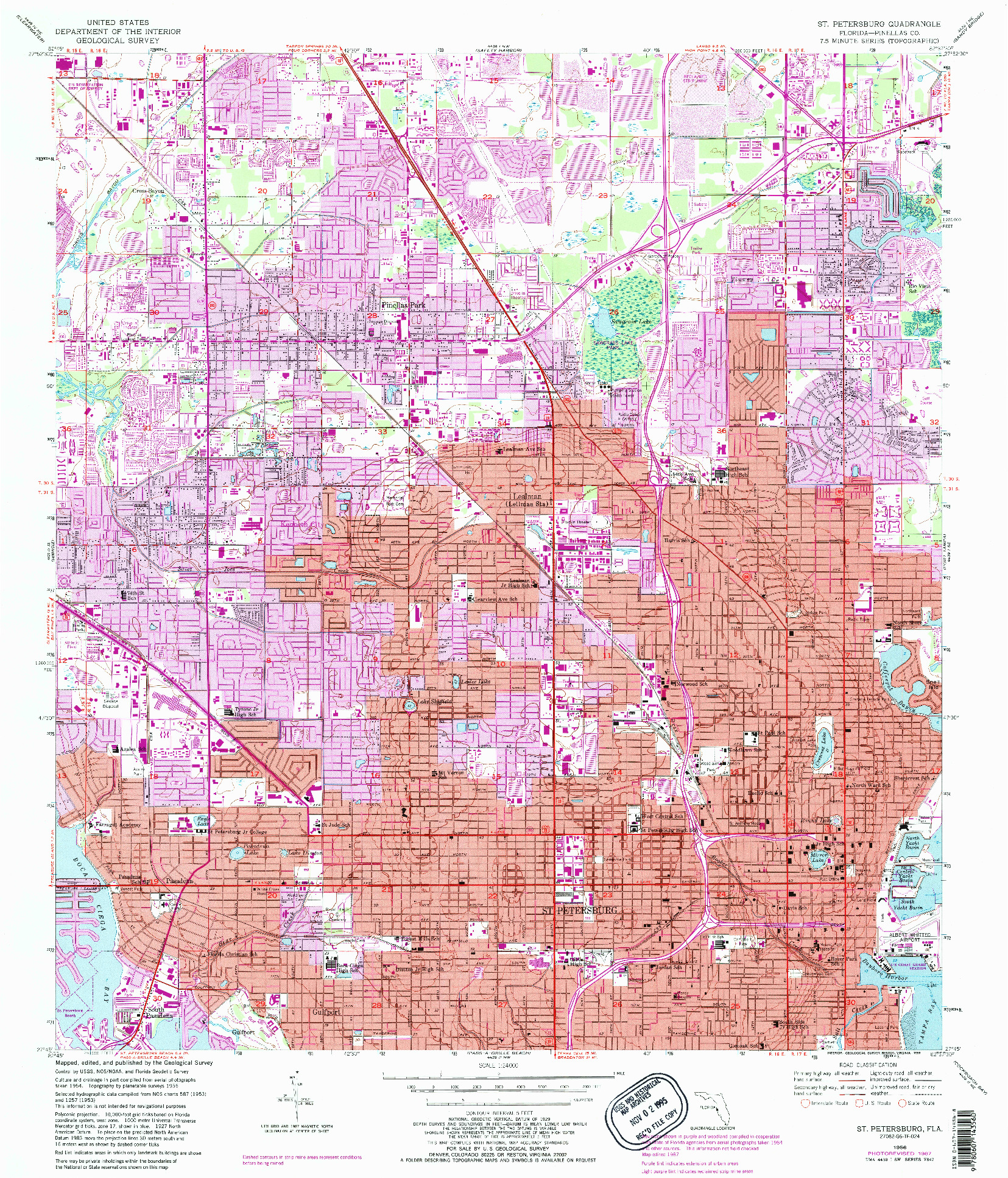 USGS 1:24000-SCALE QUADRANGLE FOR ST PETERSBURG, FL 1956