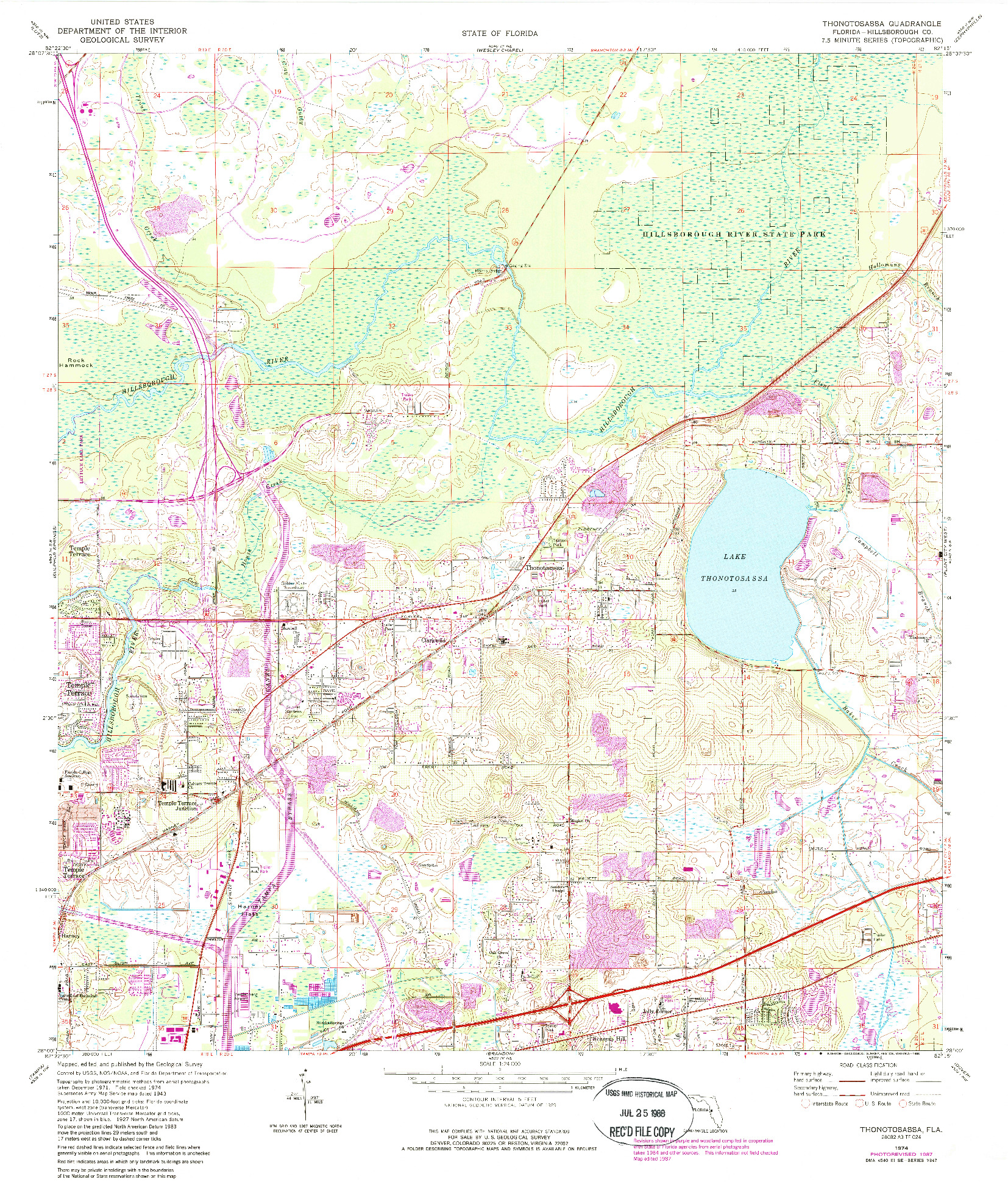 USGS 1:24000-SCALE QUADRANGLE FOR THONOTOSASSA, FL 1974