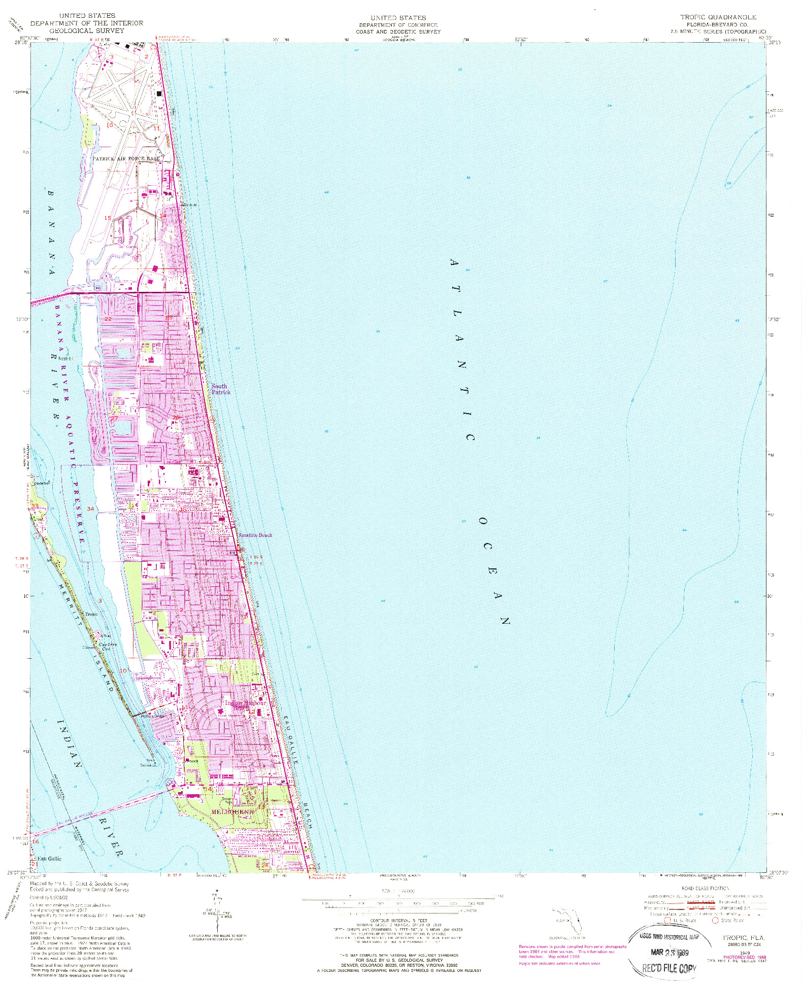 USGS 1:24000-SCALE QUADRANGLE FOR TROPIC, FL 1949