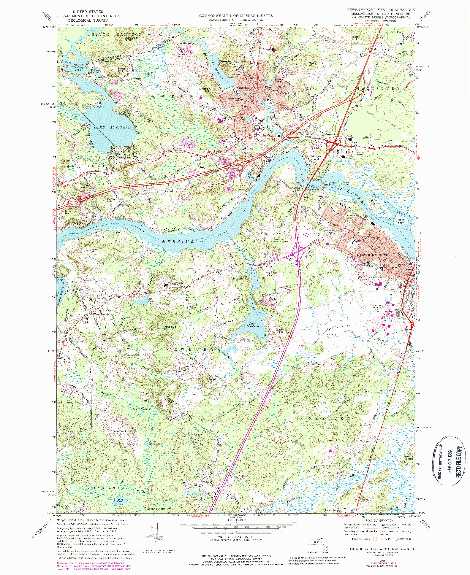 USGS 1:24000-SCALE QUADRANGLE FOR NEWBURYPORT WEST, MA 1968