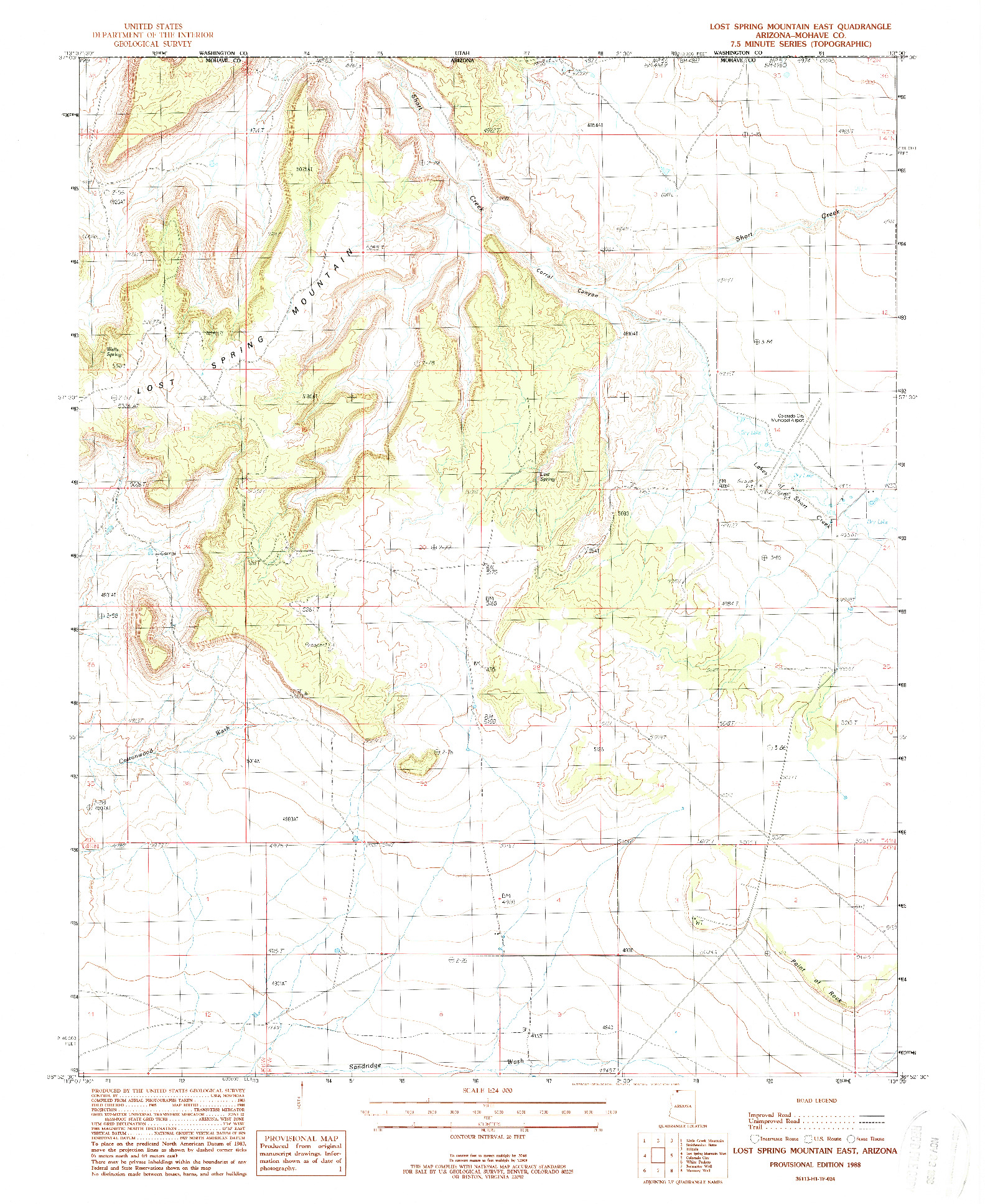 USGS 1:24000-SCALE QUADRANGLE FOR LOST SPRING MOUNTAIN EAST, AZ 1988
