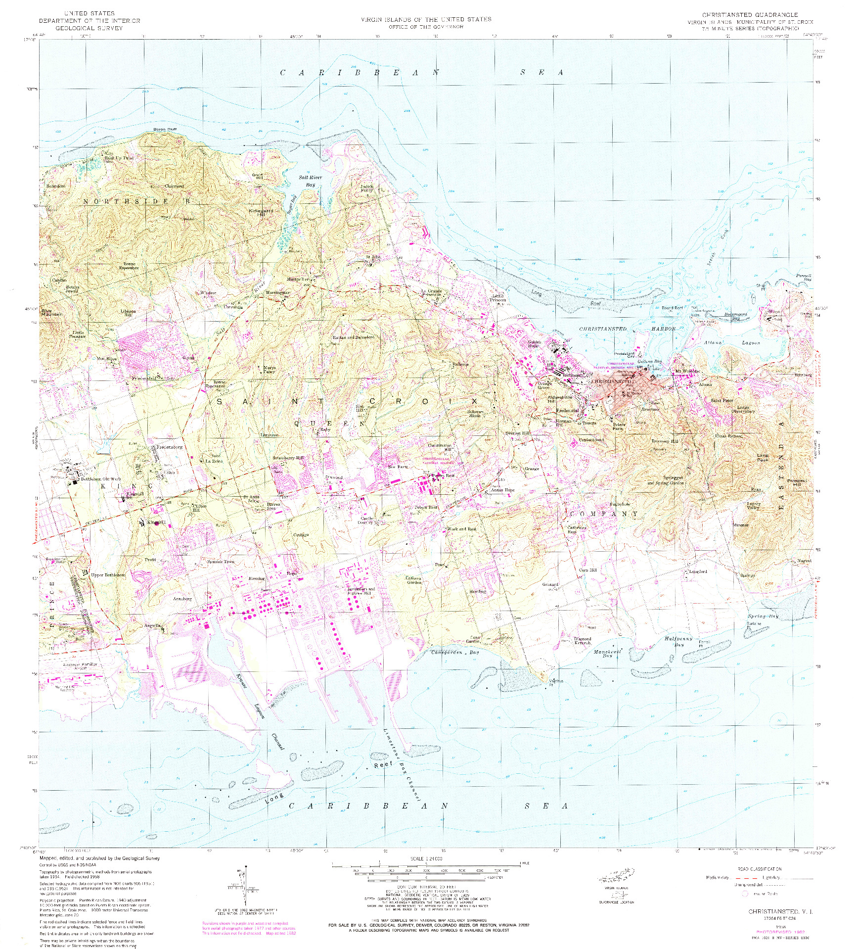 USGS 1:24000-SCALE QUADRANGLE FOR CHRISTIANSTED, VI 1958