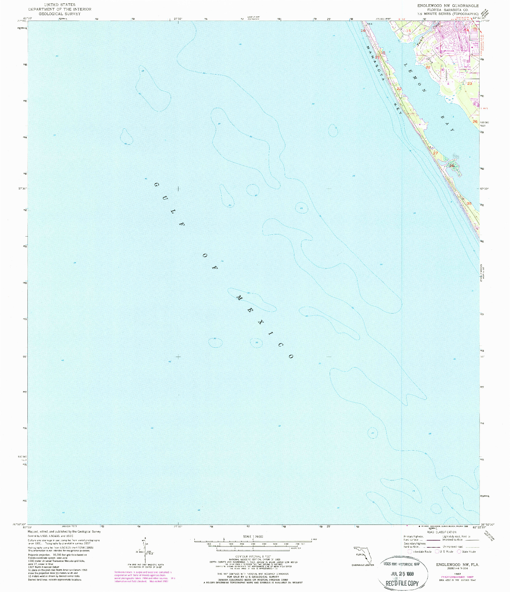 USGS 1:24000-SCALE QUADRANGLE FOR ENGLEWOOD NW, FL 1957