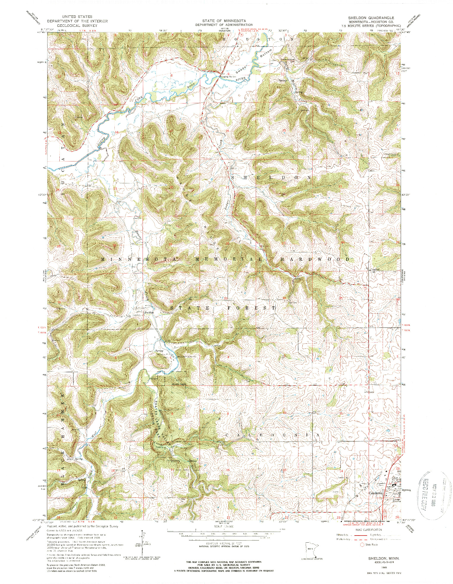 USGS 1:24000-SCALE QUADRANGLE FOR SHELDON, MN 1965