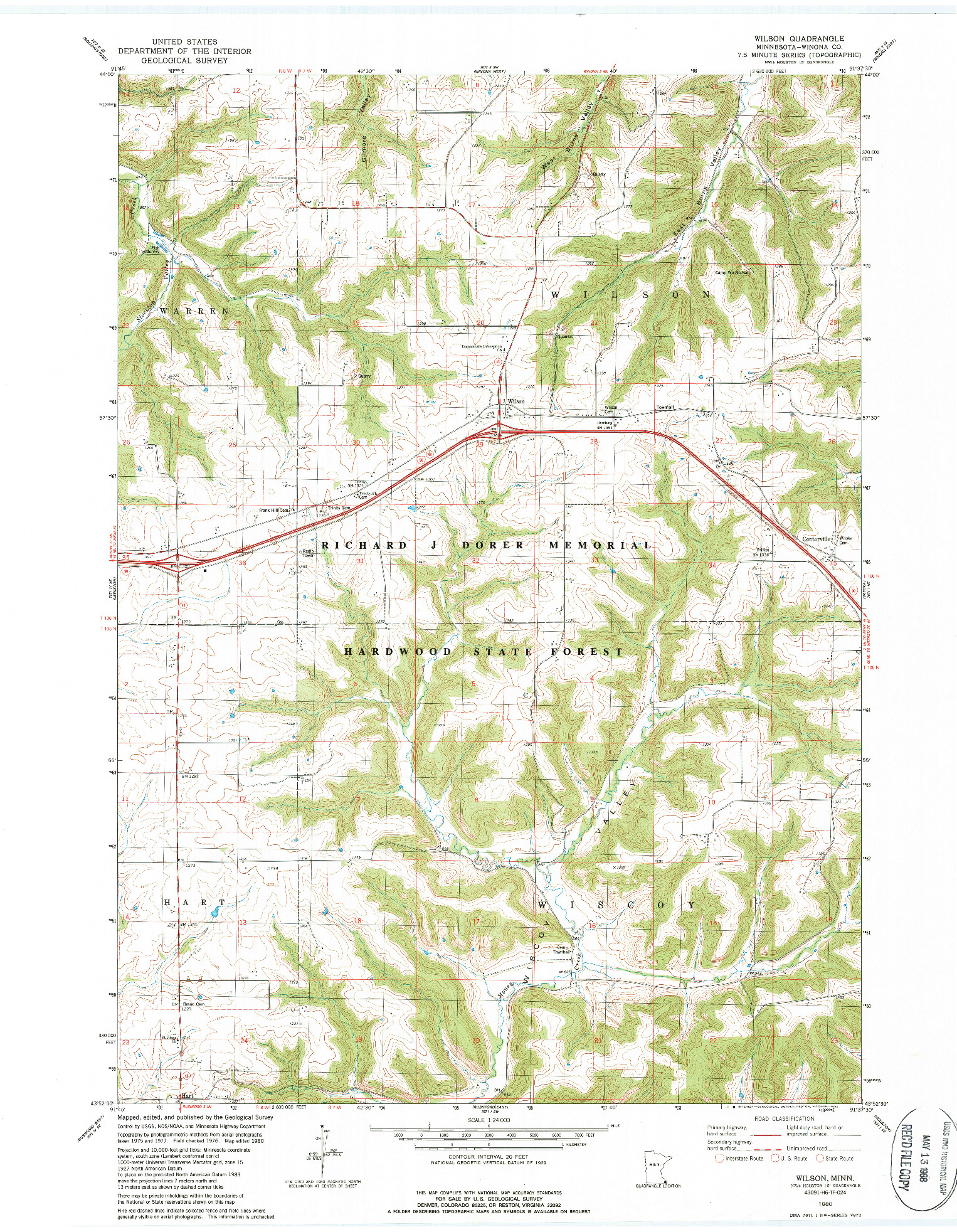 USGS 1:24000-SCALE QUADRANGLE FOR WILSON, MN 1980