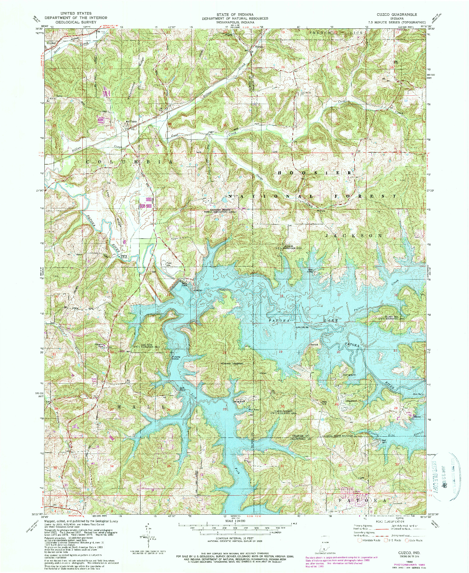 USGS 1:24000-SCALE QUADRANGLE FOR CUZCO, IN 1980