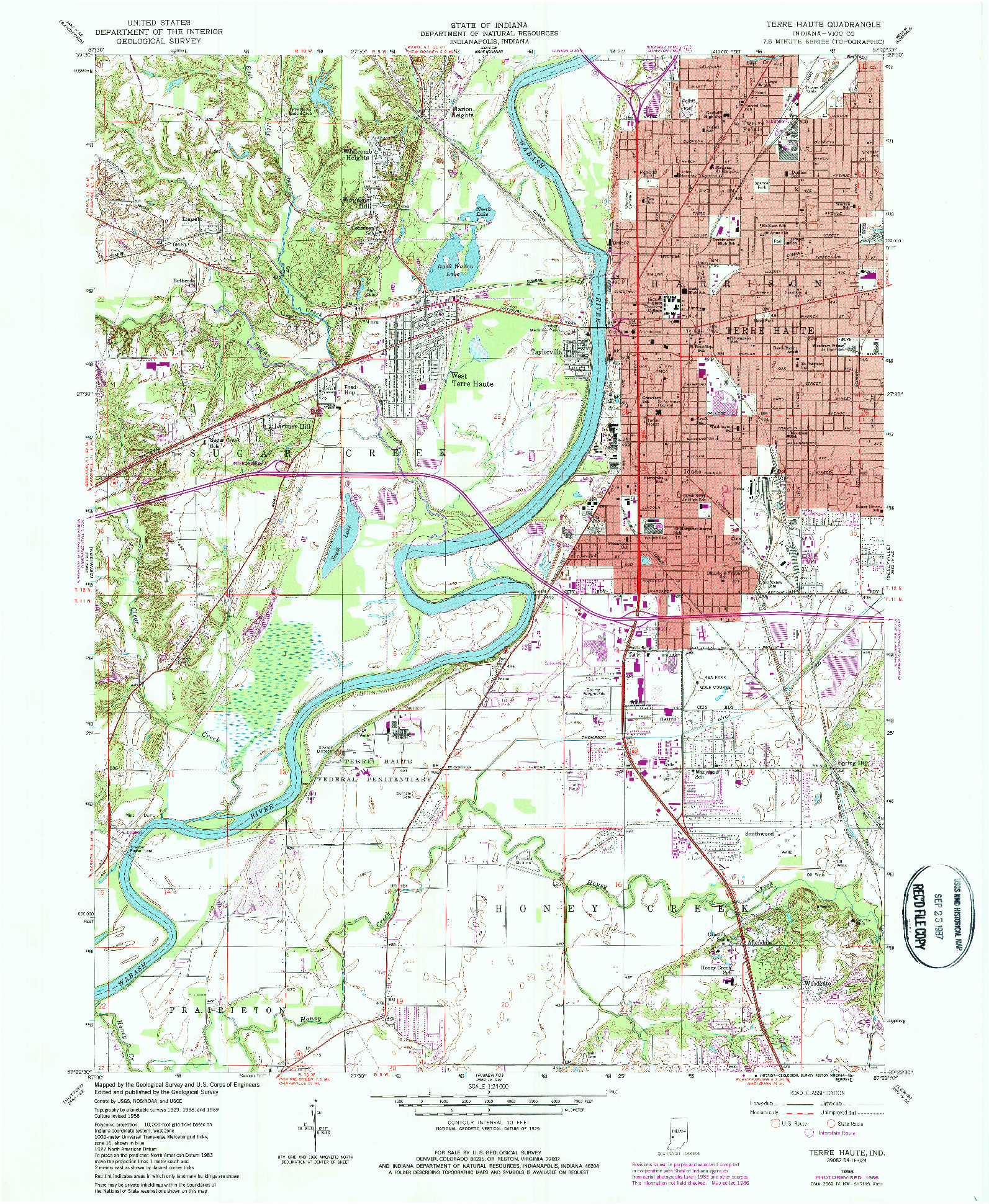 USGS 1:24000-SCALE QUADRANGLE FOR TERRE HAUTE, IN 1986