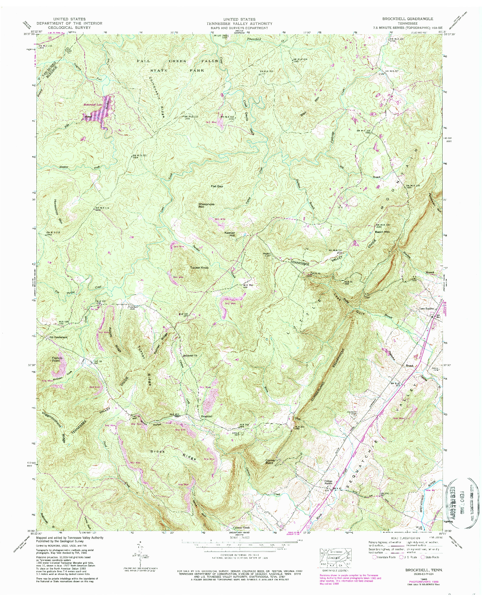 USGS 1:24000-SCALE QUADRANGLE FOR BROCKDELL, TN 1946