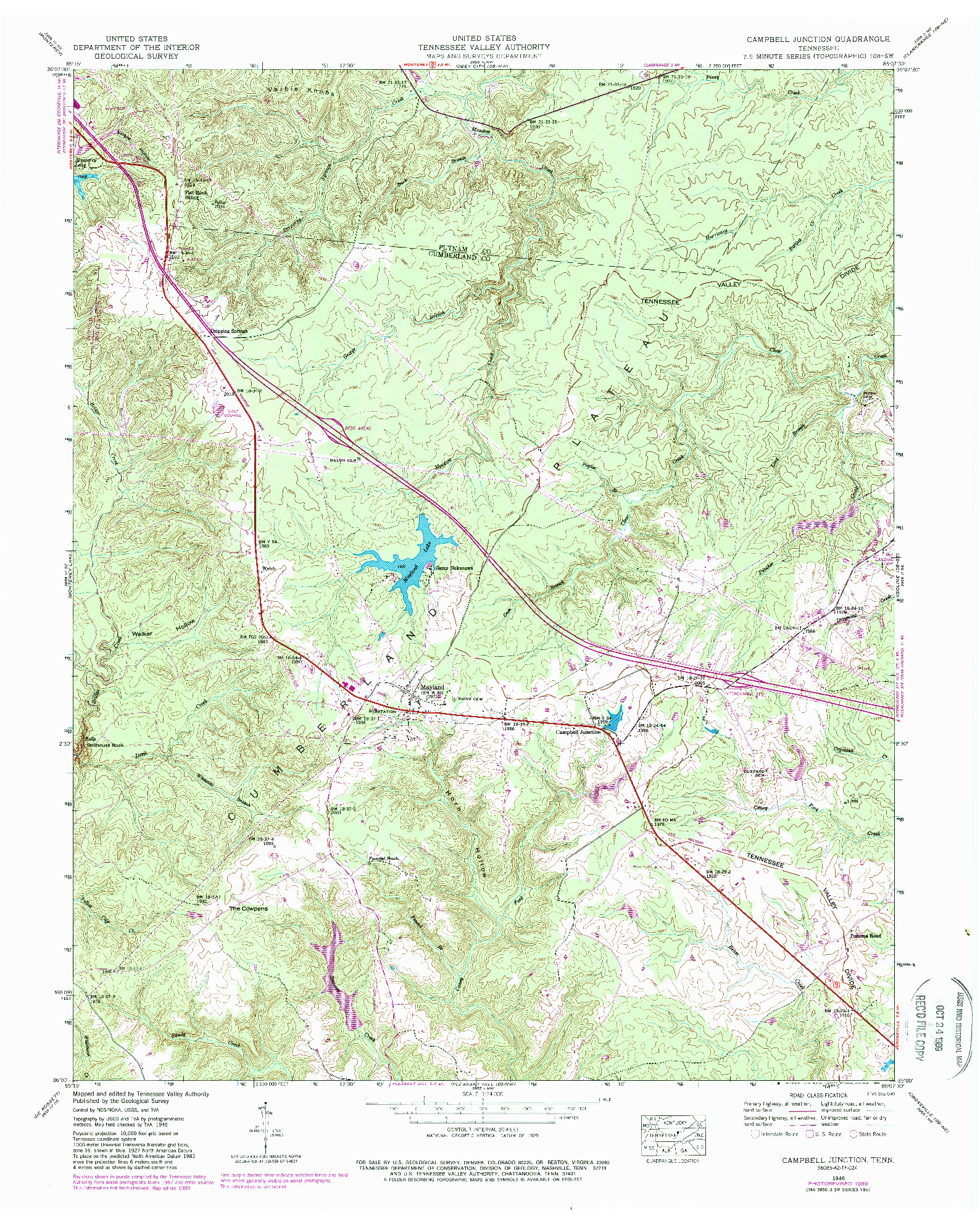 USGS 1:24000-SCALE QUADRANGLE FOR CAMPBELL JUNCTION, TN 1946