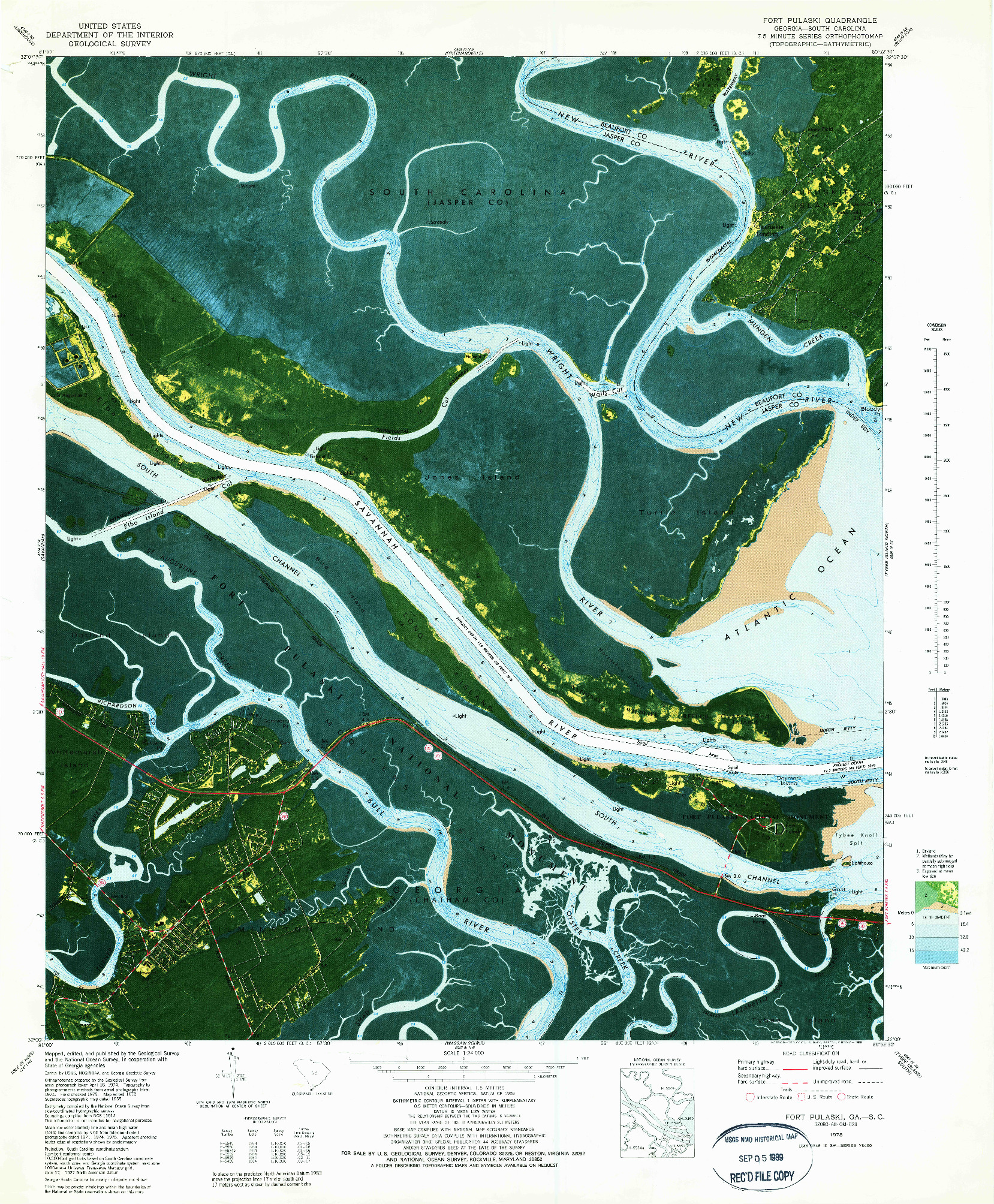 USGS 1:24000-SCALE QUADRANGLE FOR FORT PULASKI, GA 1978