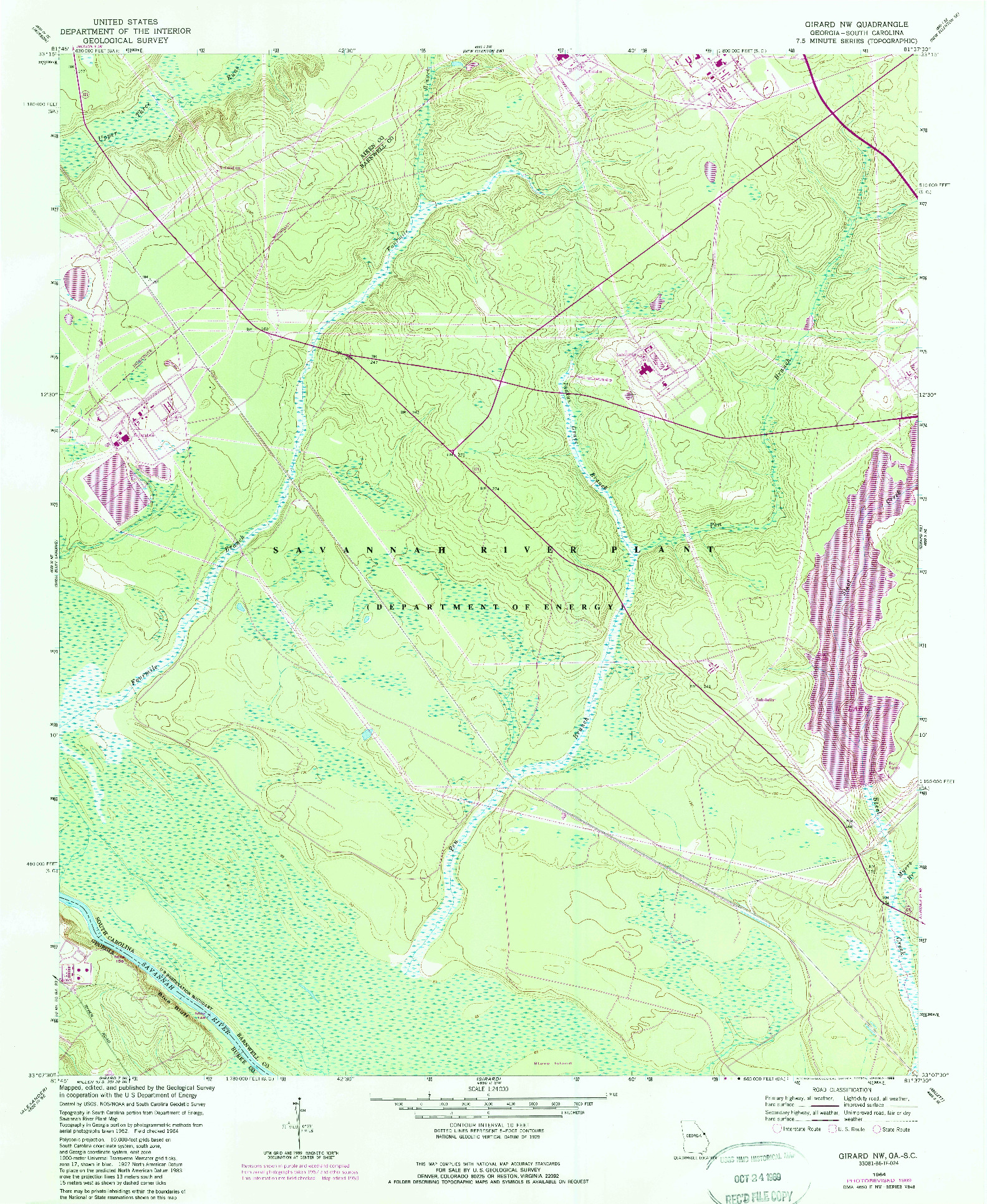 USGS 1:24000-SCALE QUADRANGLE FOR GIRARD NW, GA 1964