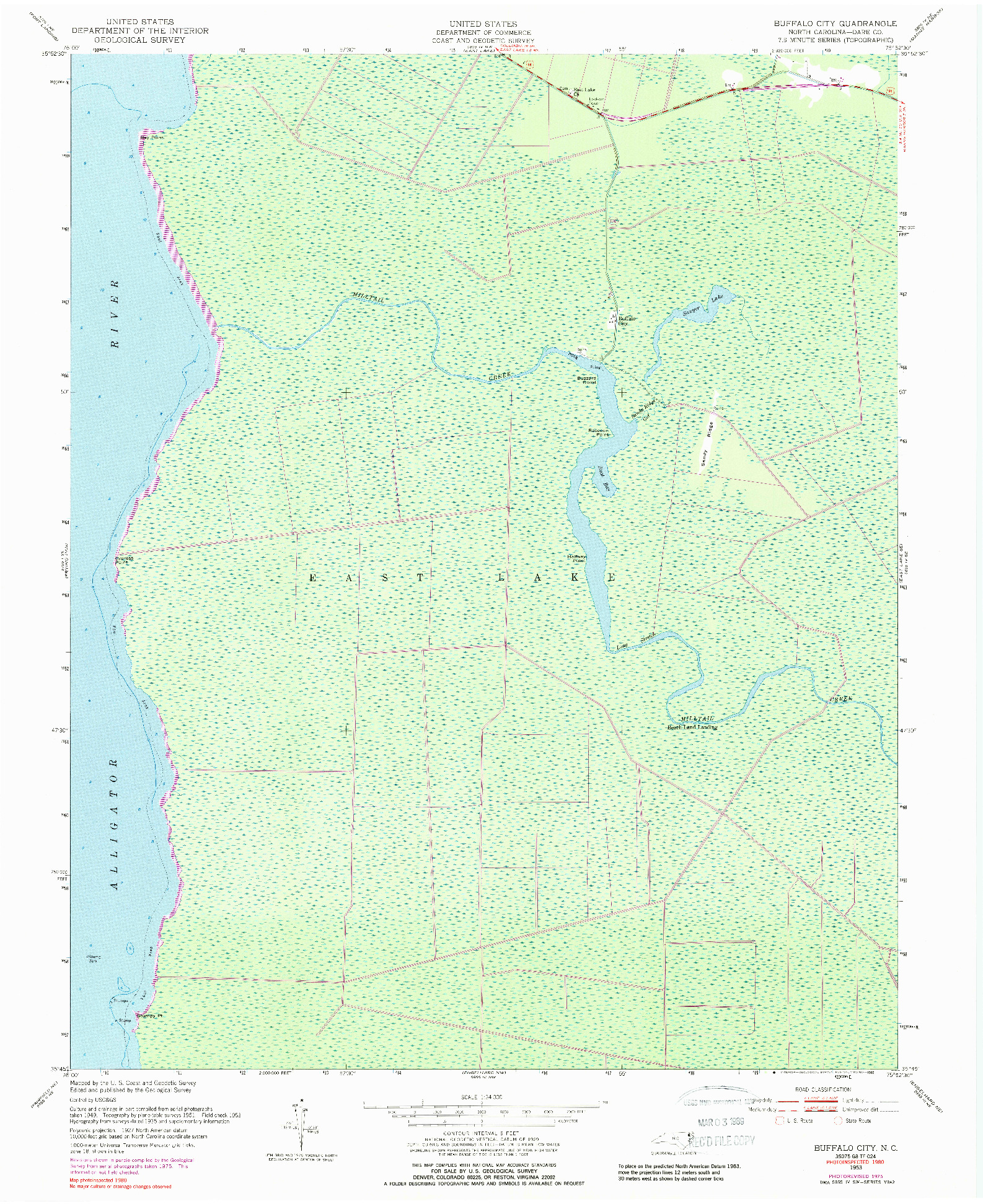 USGS 1:24000-SCALE QUADRANGLE FOR BUFFALO CITY, NC 1953