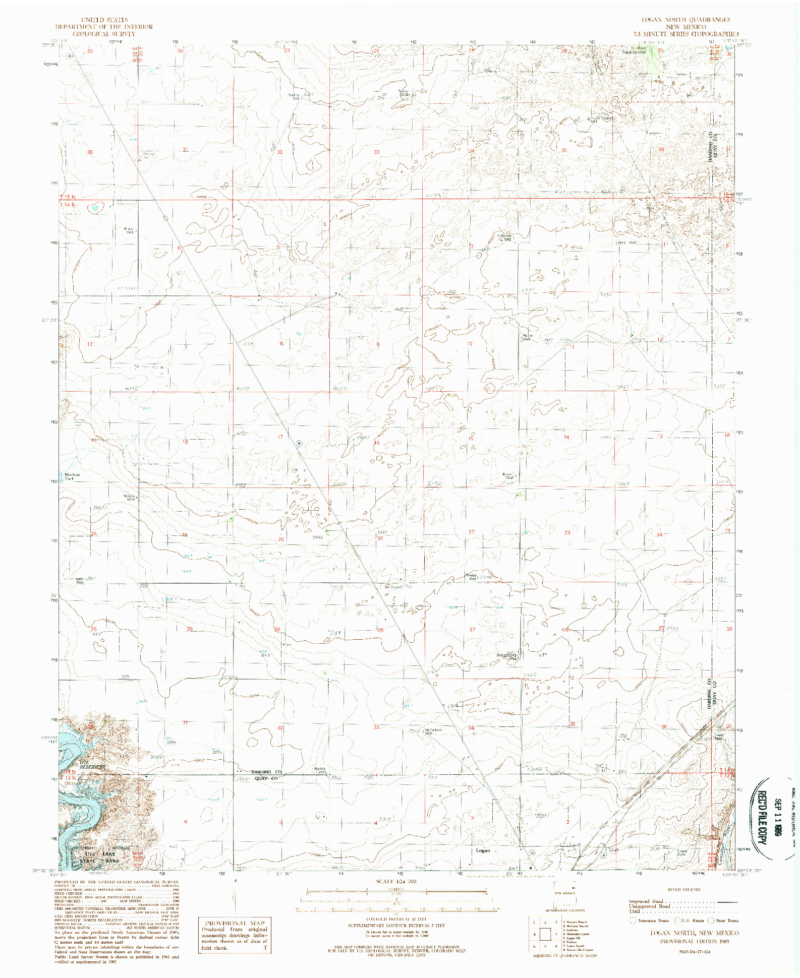 USGS 1:24000-SCALE QUADRANGLE FOR LOGAN NORTH, NM 1989