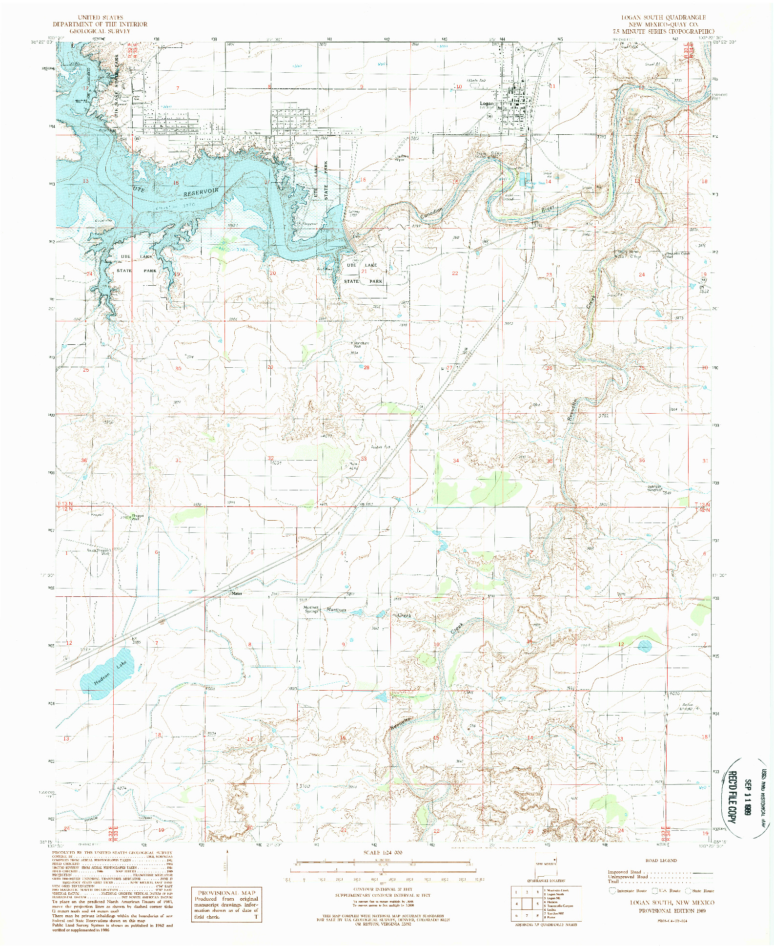 USGS 1:24000-SCALE QUADRANGLE FOR LOGAN SOUTH, NM 1989