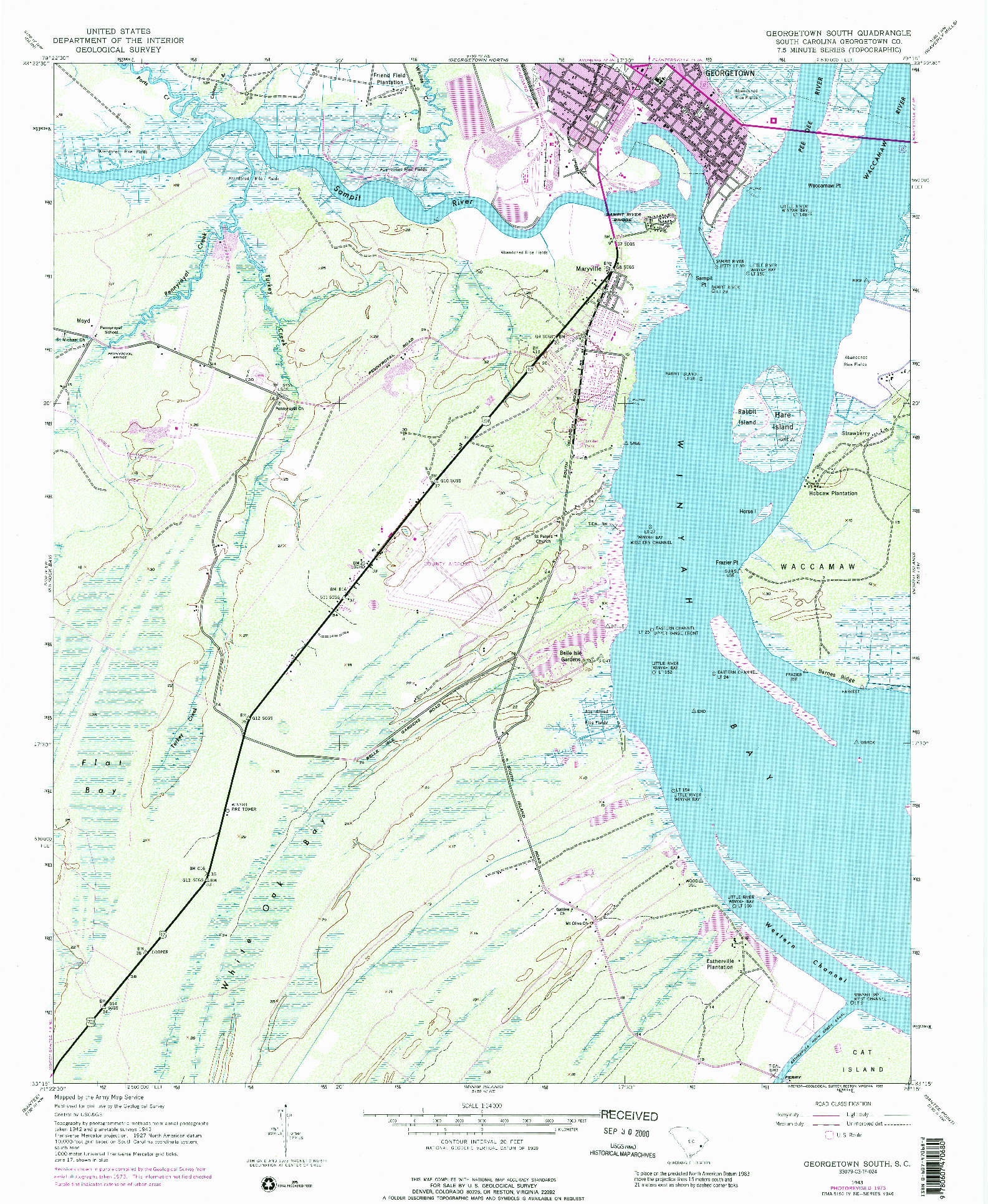 USGS 1:24000-SCALE QUADRANGLE FOR GEORGETOWN SOUTH, SC 1943