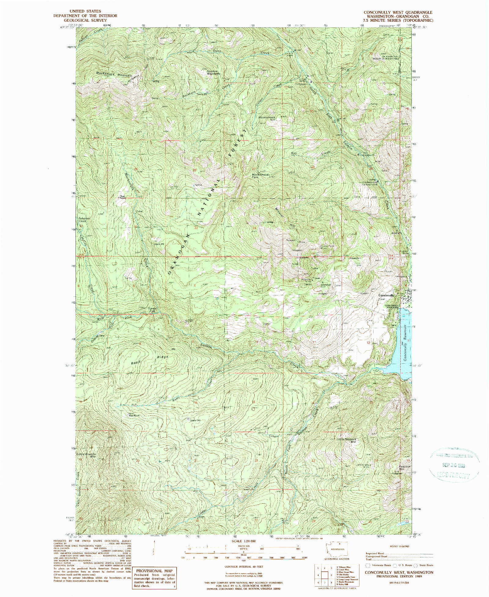 USGS 1:24000-SCALE QUADRANGLE FOR CONCONULLY WEST, WA 1989
