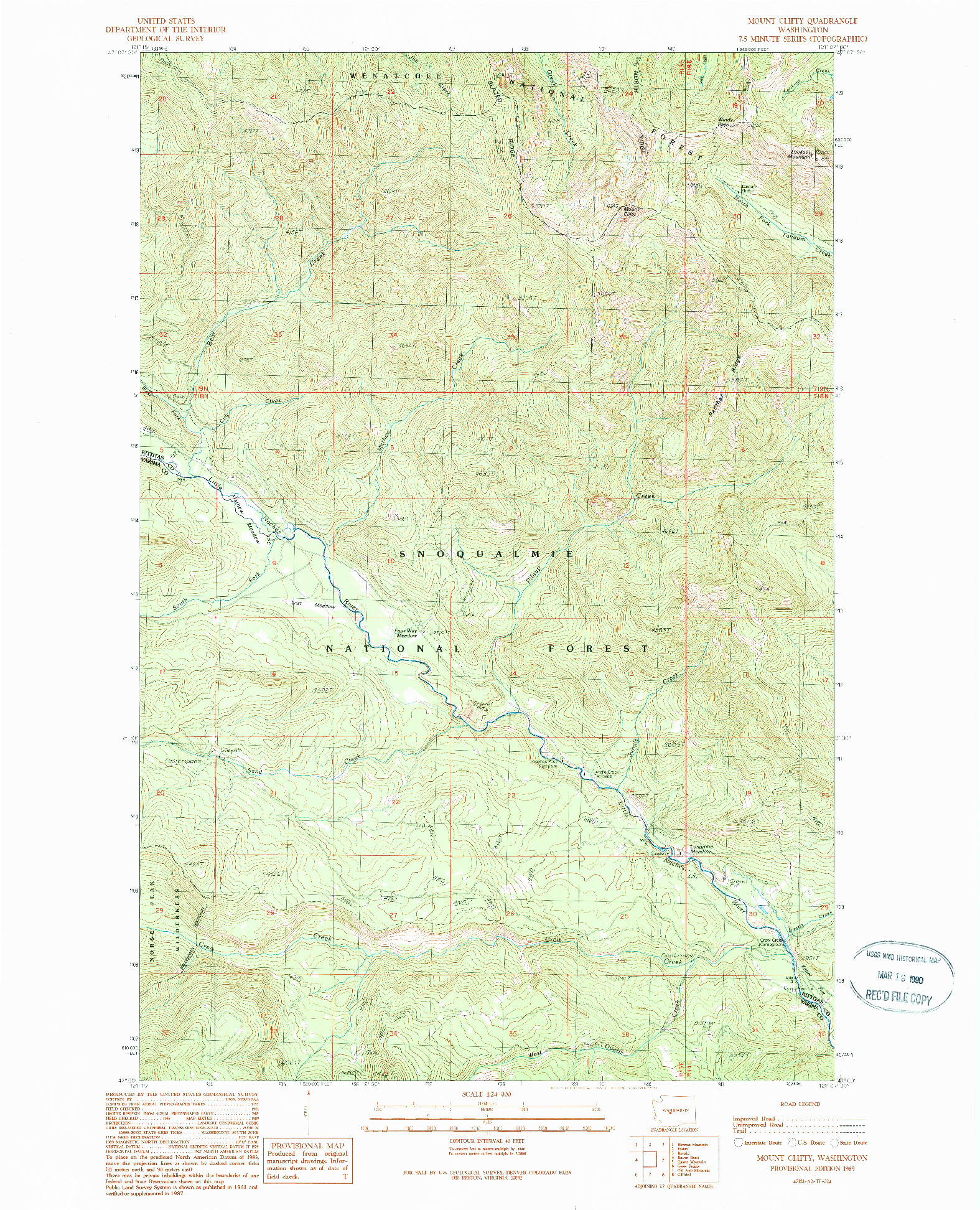USGS 1:24000-SCALE QUADRANGLE FOR MOUNT CHRISTIE, WA 1989