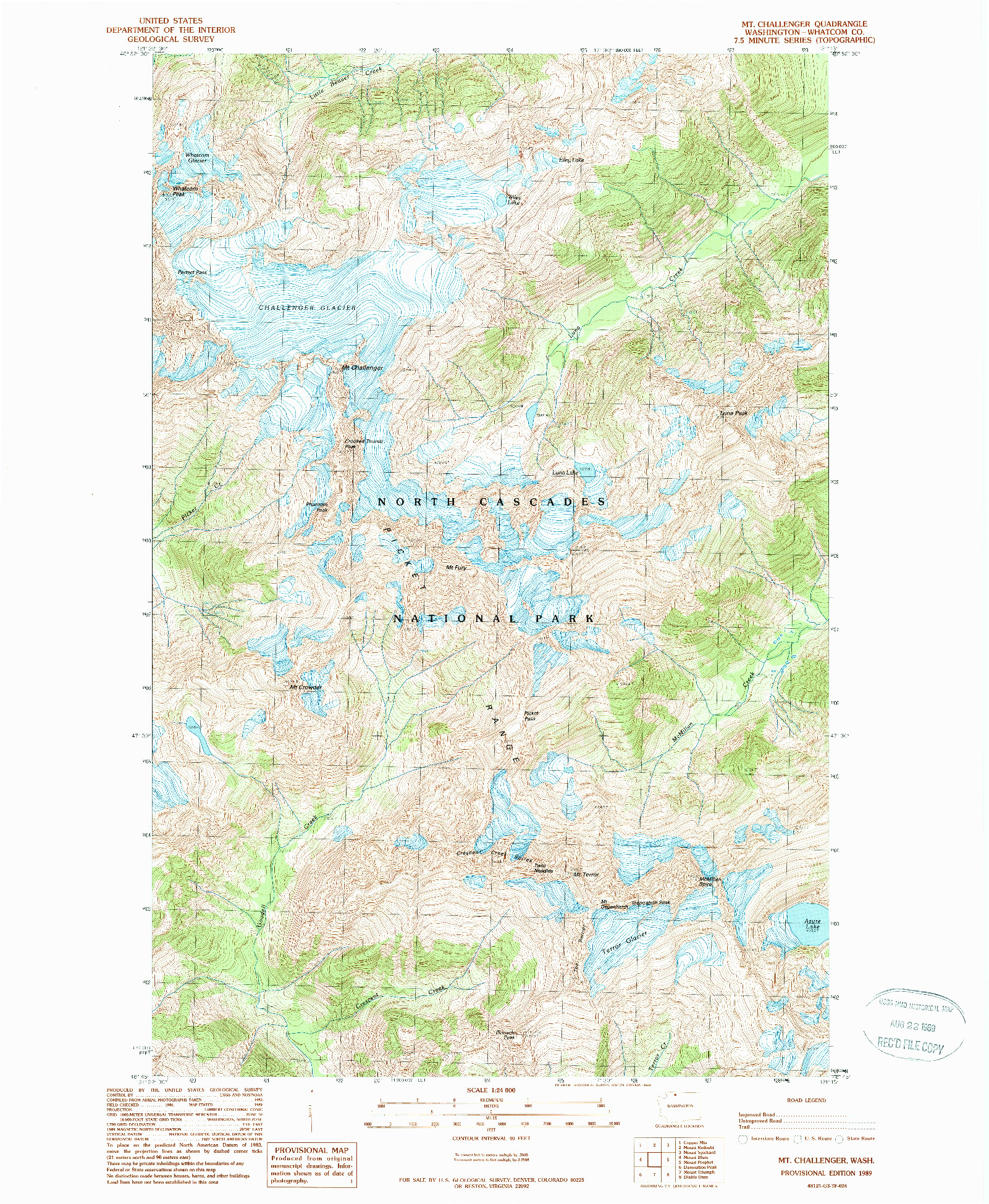 USGS 1:24000-SCALE QUADRANGLE FOR MT CHALLENGER, WA 1989