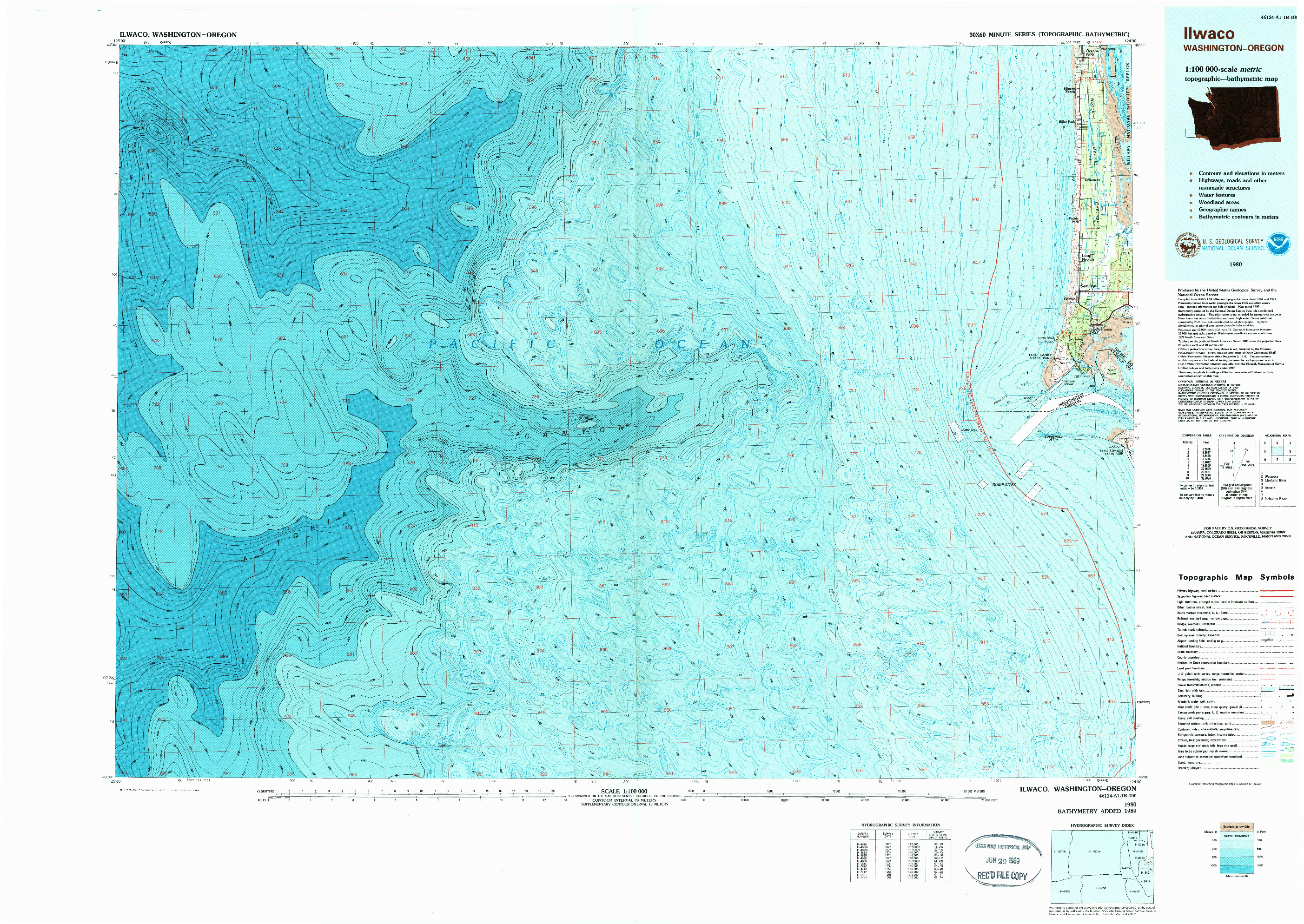 USGS 1:100000-SCALE QUADRANGLE FOR ILWACO, WA 1980