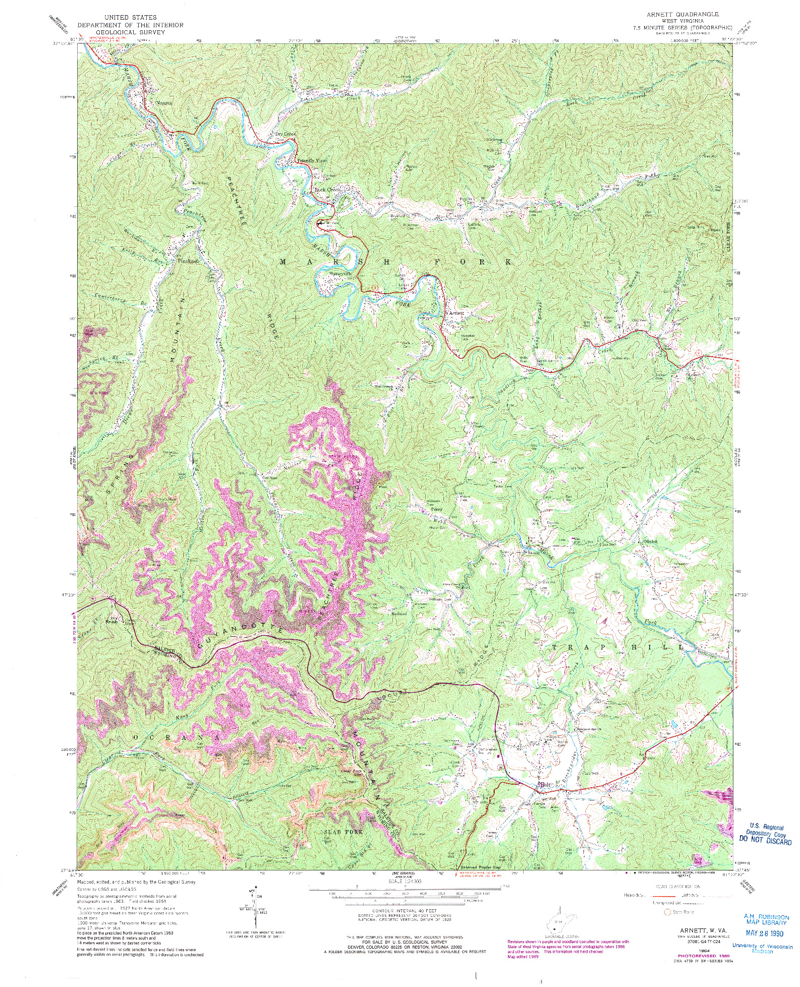 USGS 1:24000-SCALE QUADRANGLE FOR ARNETT, WV 1964