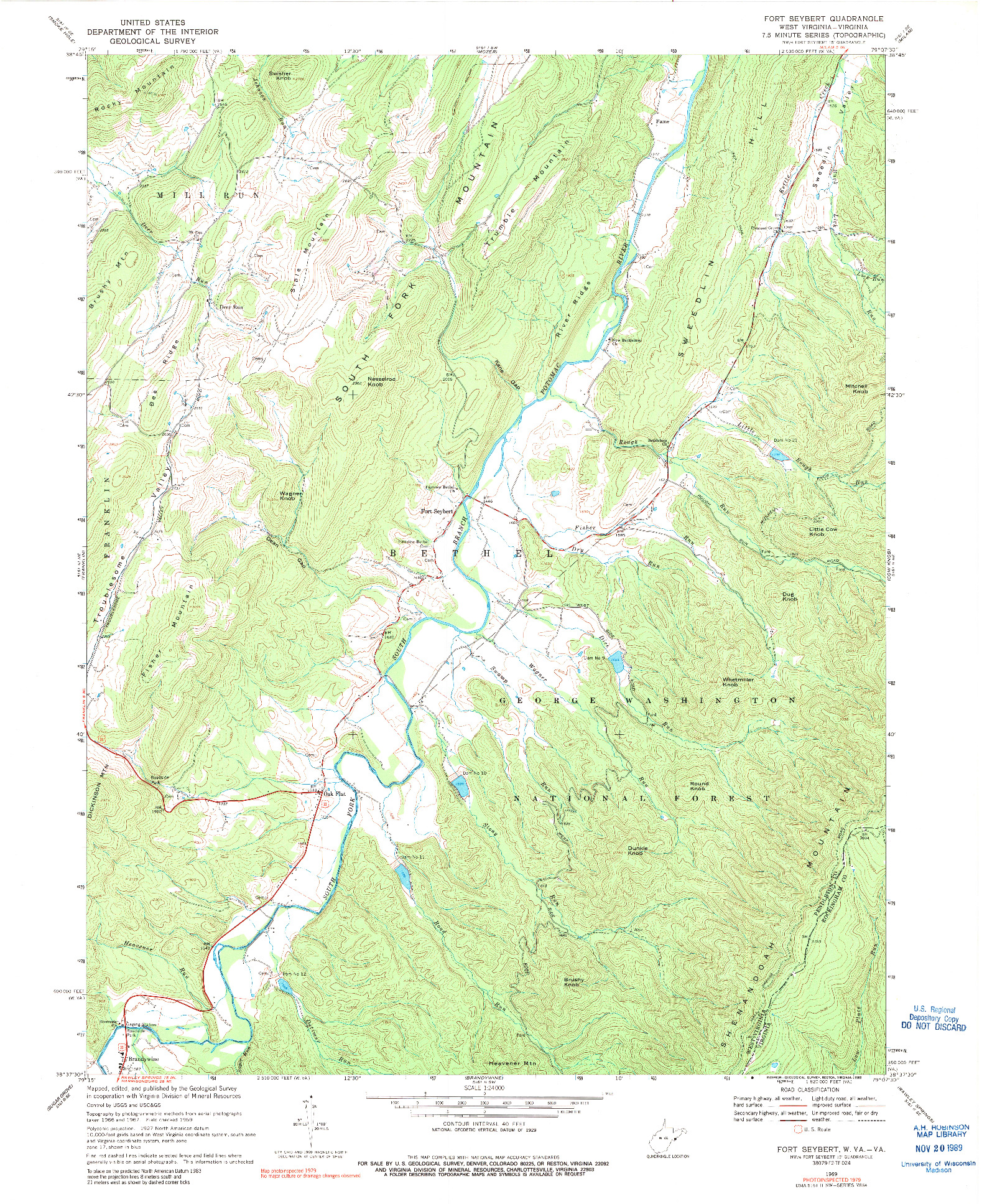 USGS 1:24000-SCALE QUADRANGLE FOR FORT SEYBERT, WV 1969