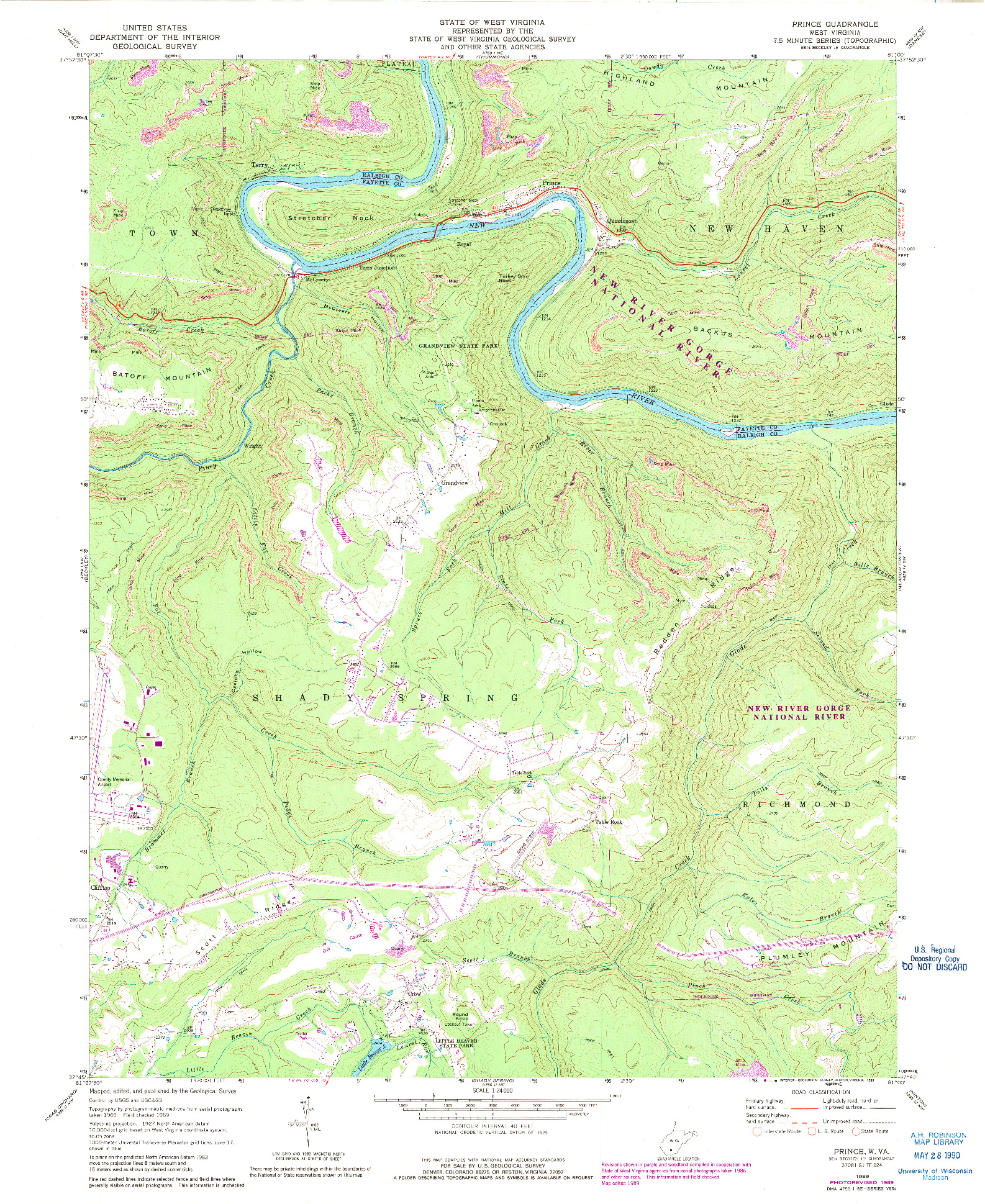 USGS 1:24000-SCALE QUADRANGLE FOR PRINCE, WV 1969